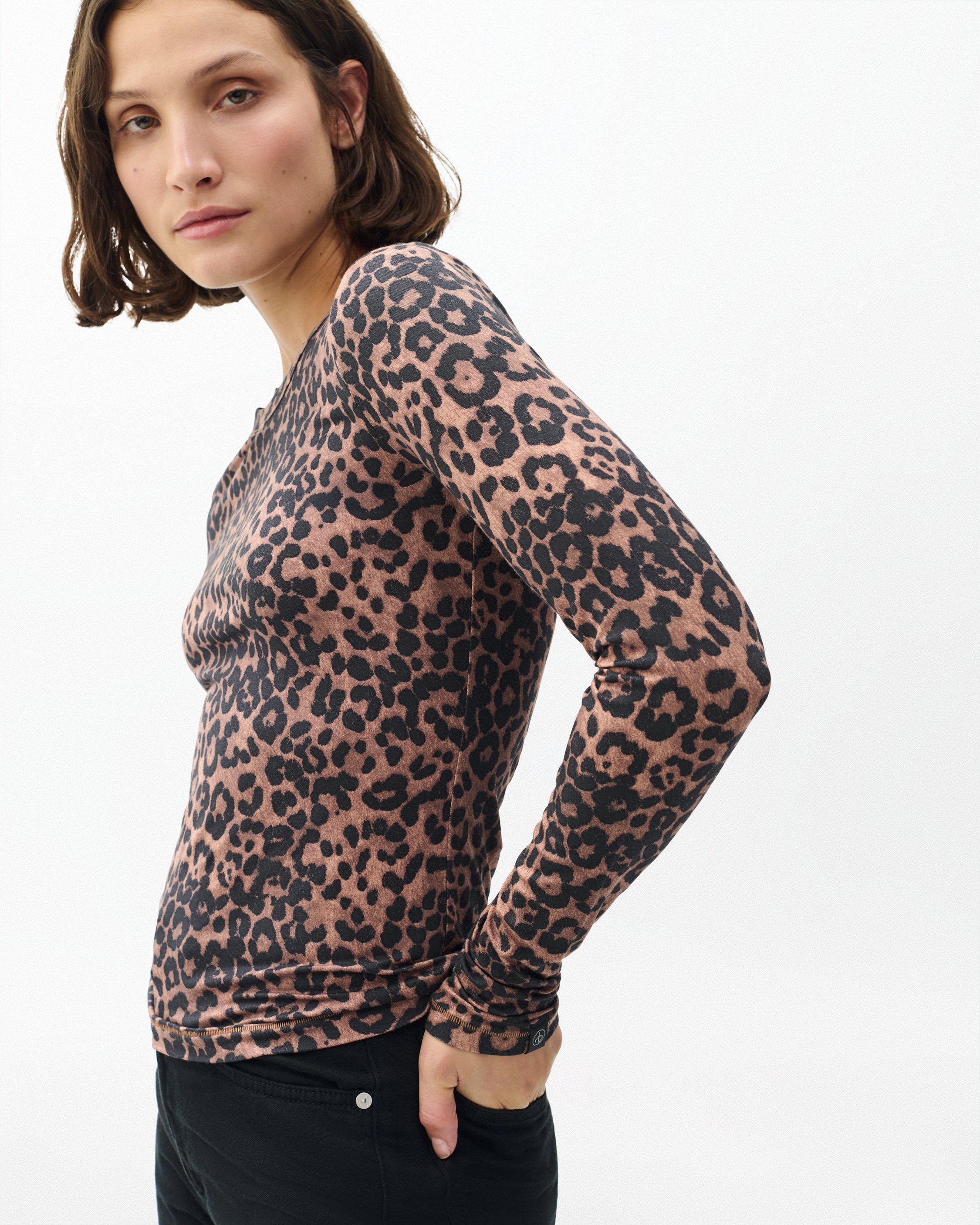 Luca Leopard-Print Long-Sleeve Tee - image 4