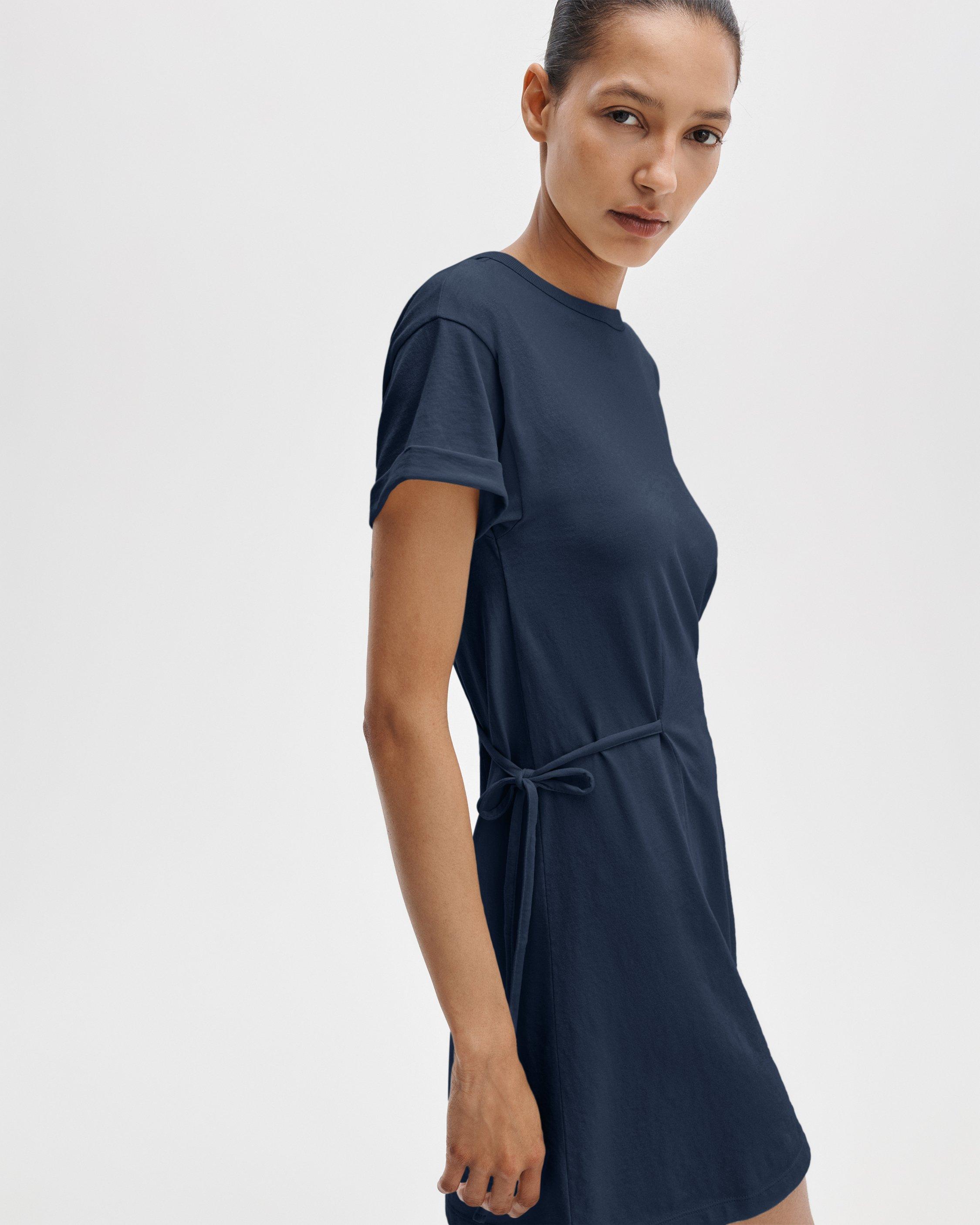womans t shirt dress Women's Made The Right Call Chambray Blue Collared Midi T-Shirt Dress | Size: L