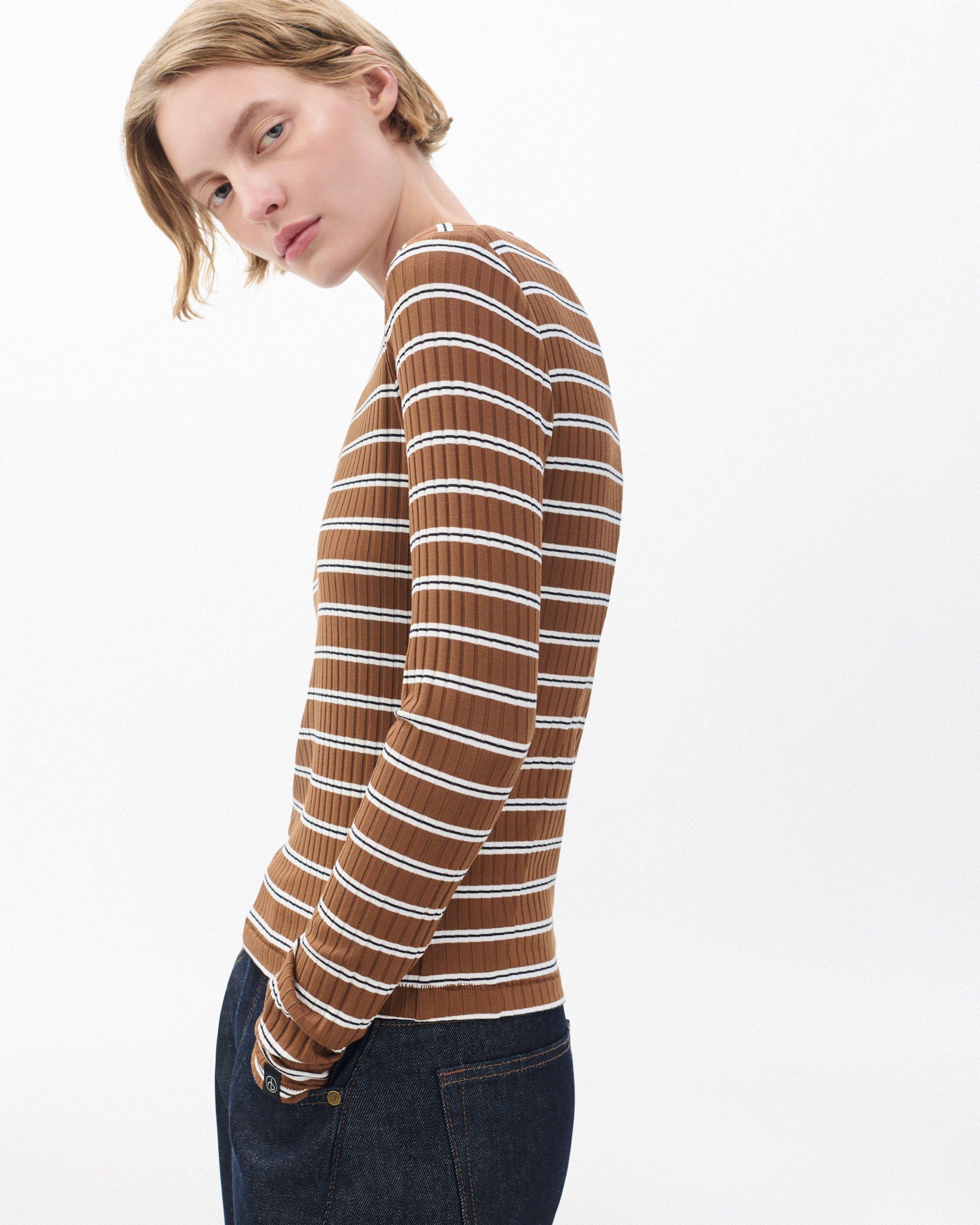 Luca Striped Ribbed Long-Sleeve Tee - image 4