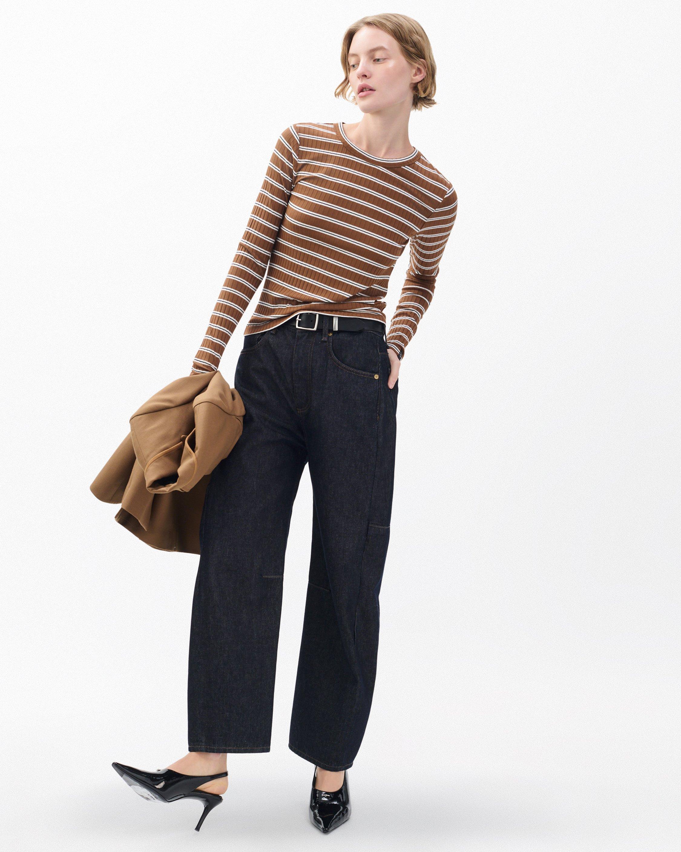 Luca Striped Ribbed Long-Sleeve Tee image number 6