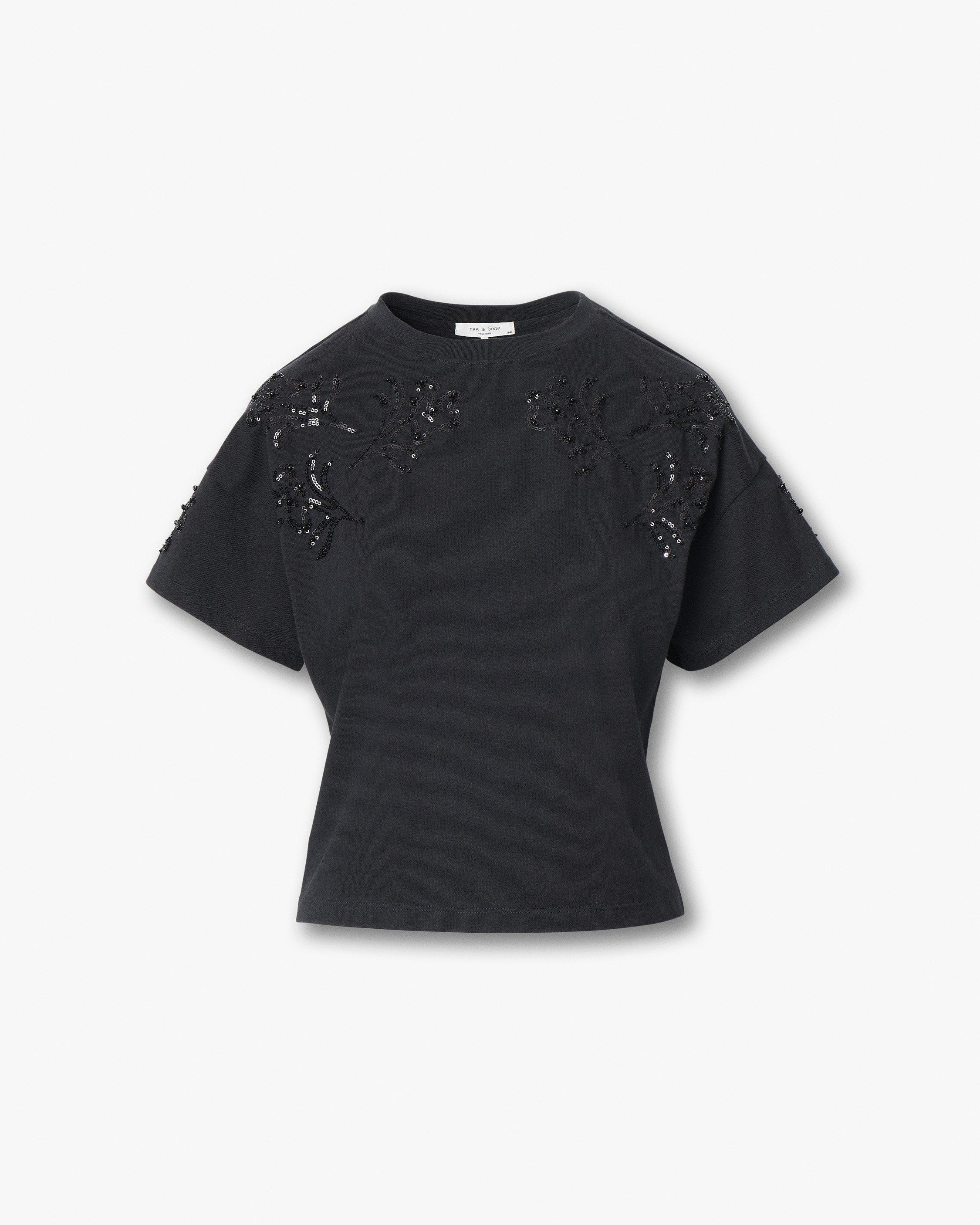 Kelly Boxy Beaded Floral Tee - image 2