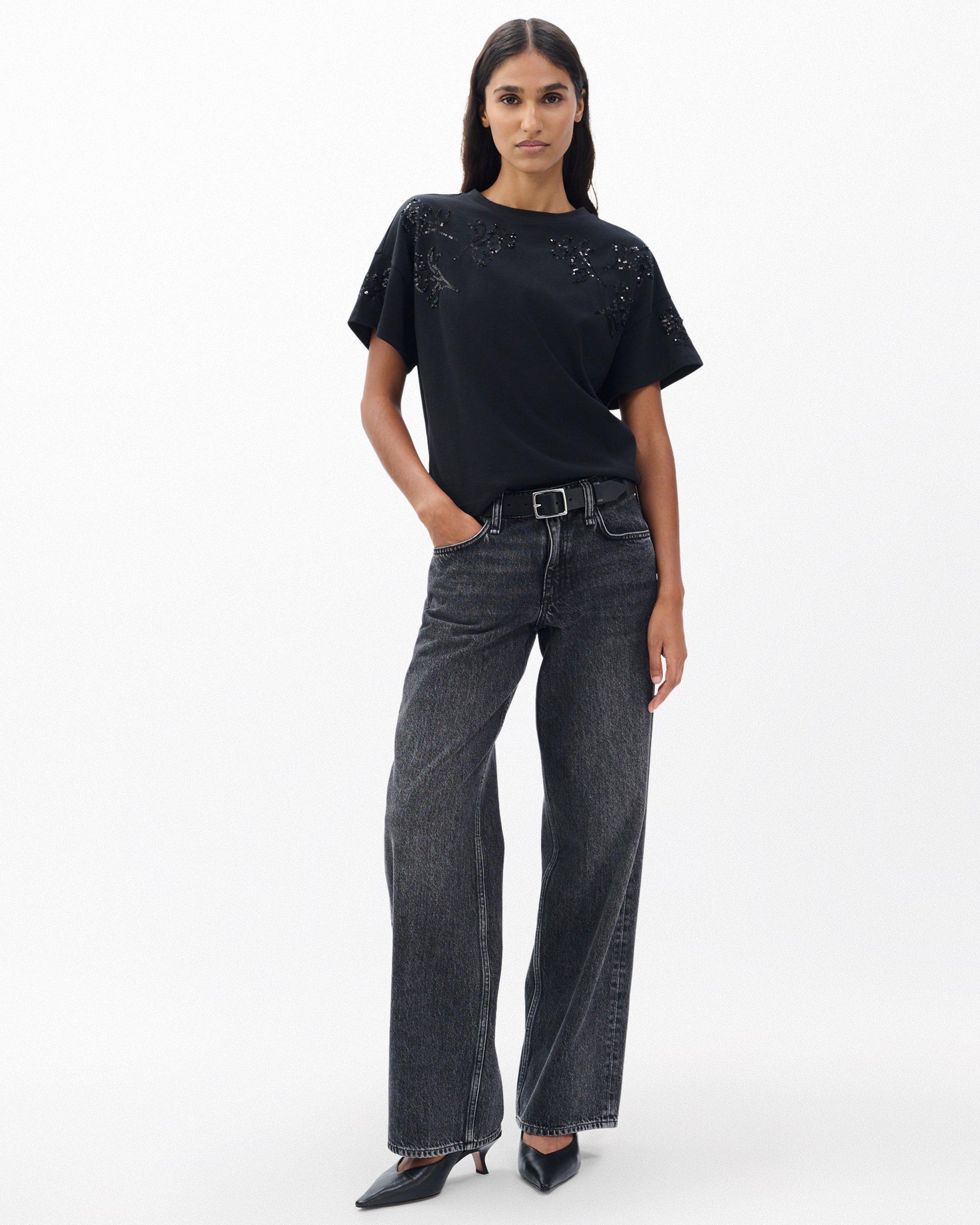 Kelly Boxy Beaded Floral Tee image number 3