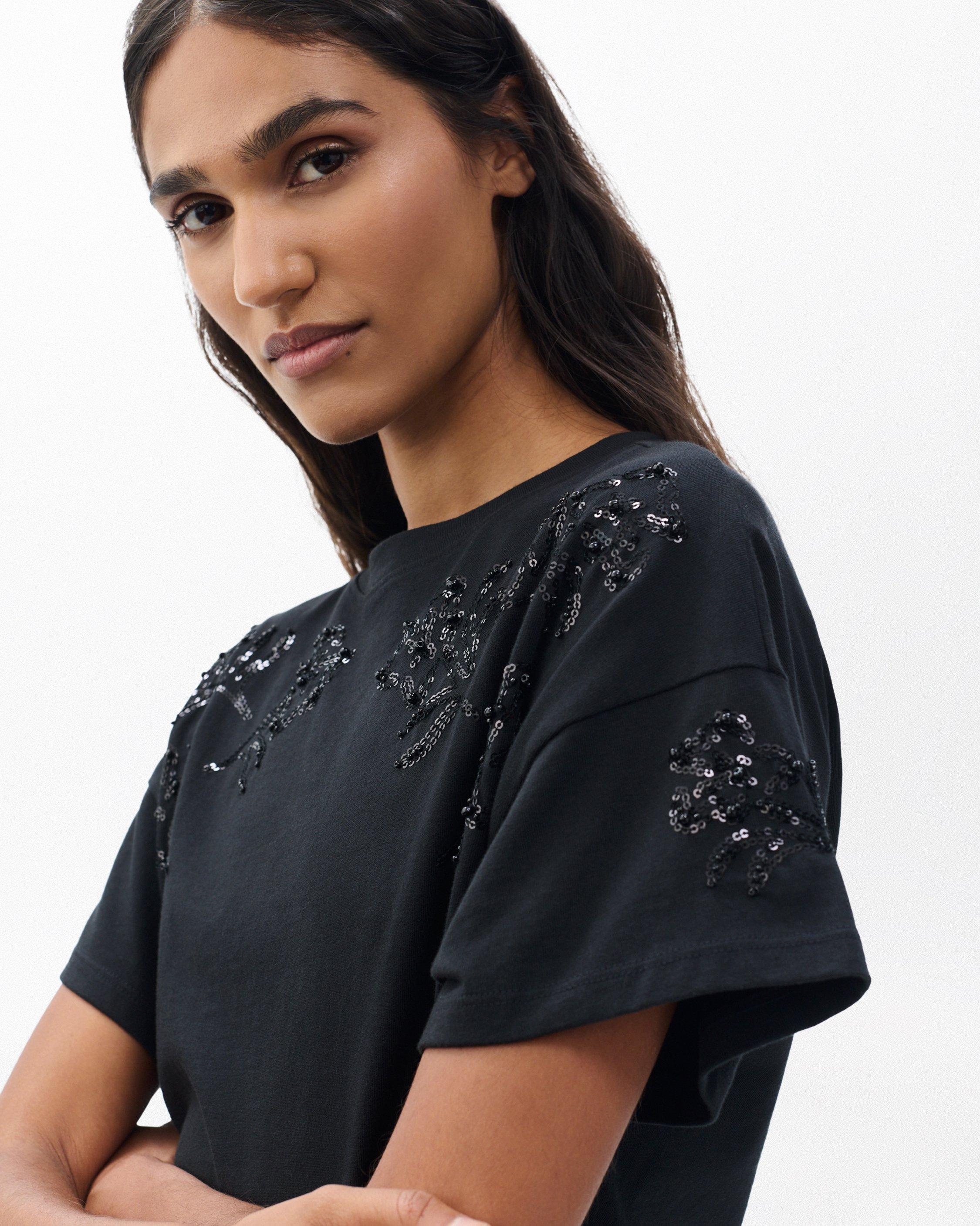 Kelly Boxy Beaded Floral Tee - image 4