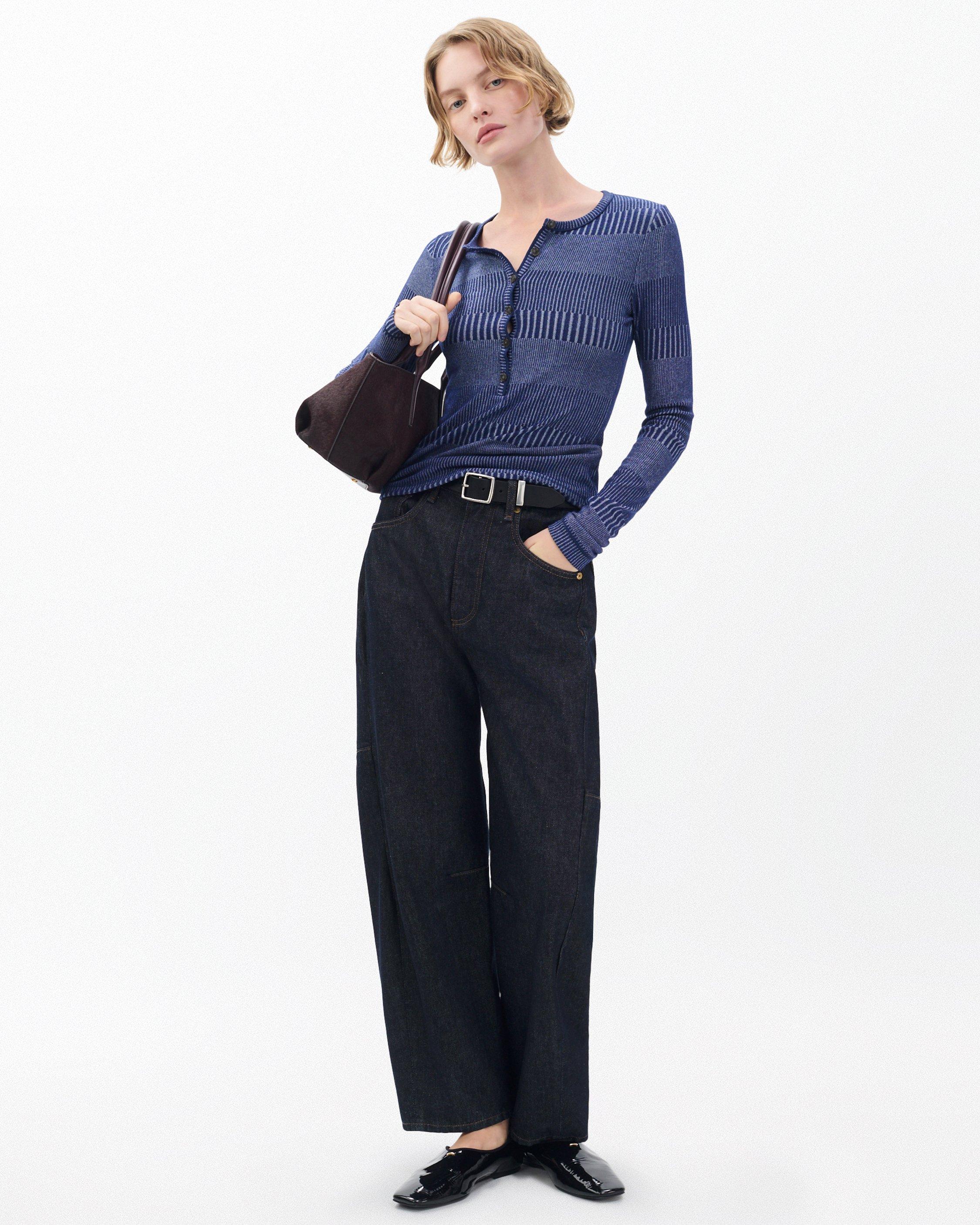 The Knit Striped Ribbed Henley image number 2