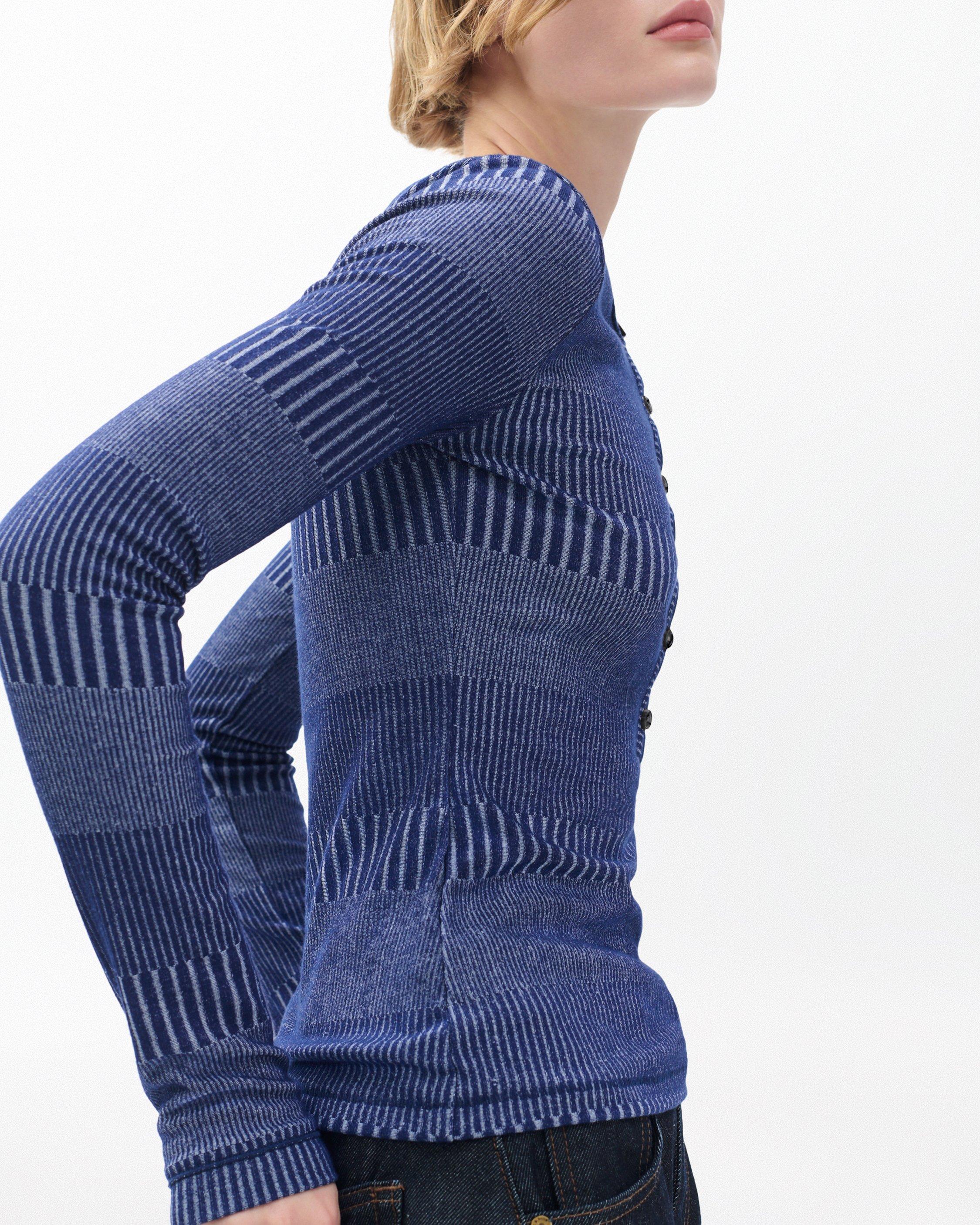 The Knit Striped Ribbed Henley image number 4