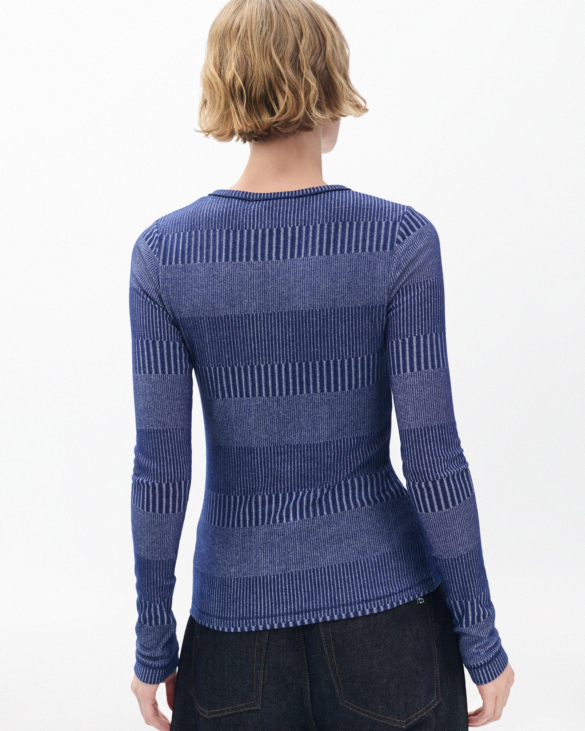 The Knit Striped Ribbed Henley image number 5