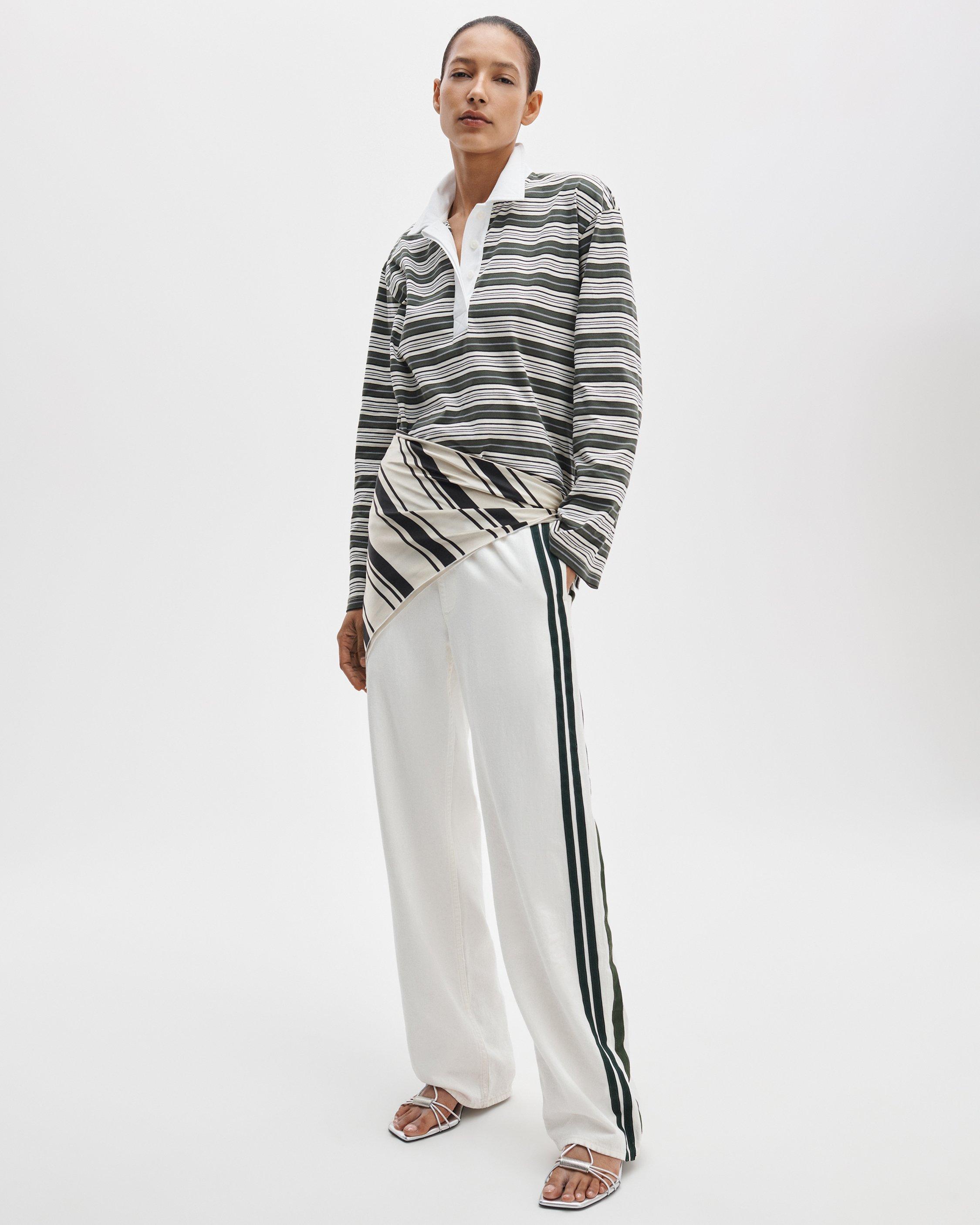 Kelly Boxy Striped Long-Sleeve Polo - image 2