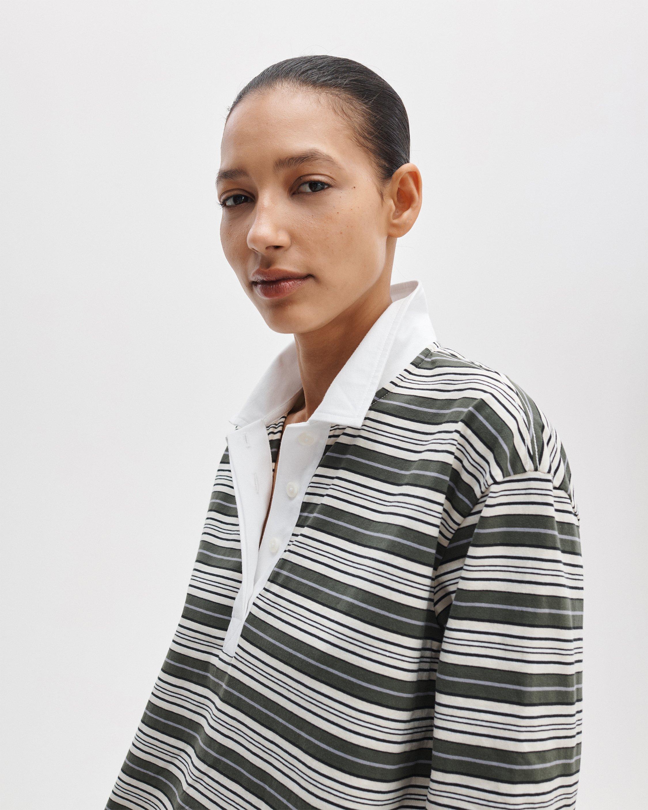Kelly Boxy Striped Long-Sleeve Polo - image 3