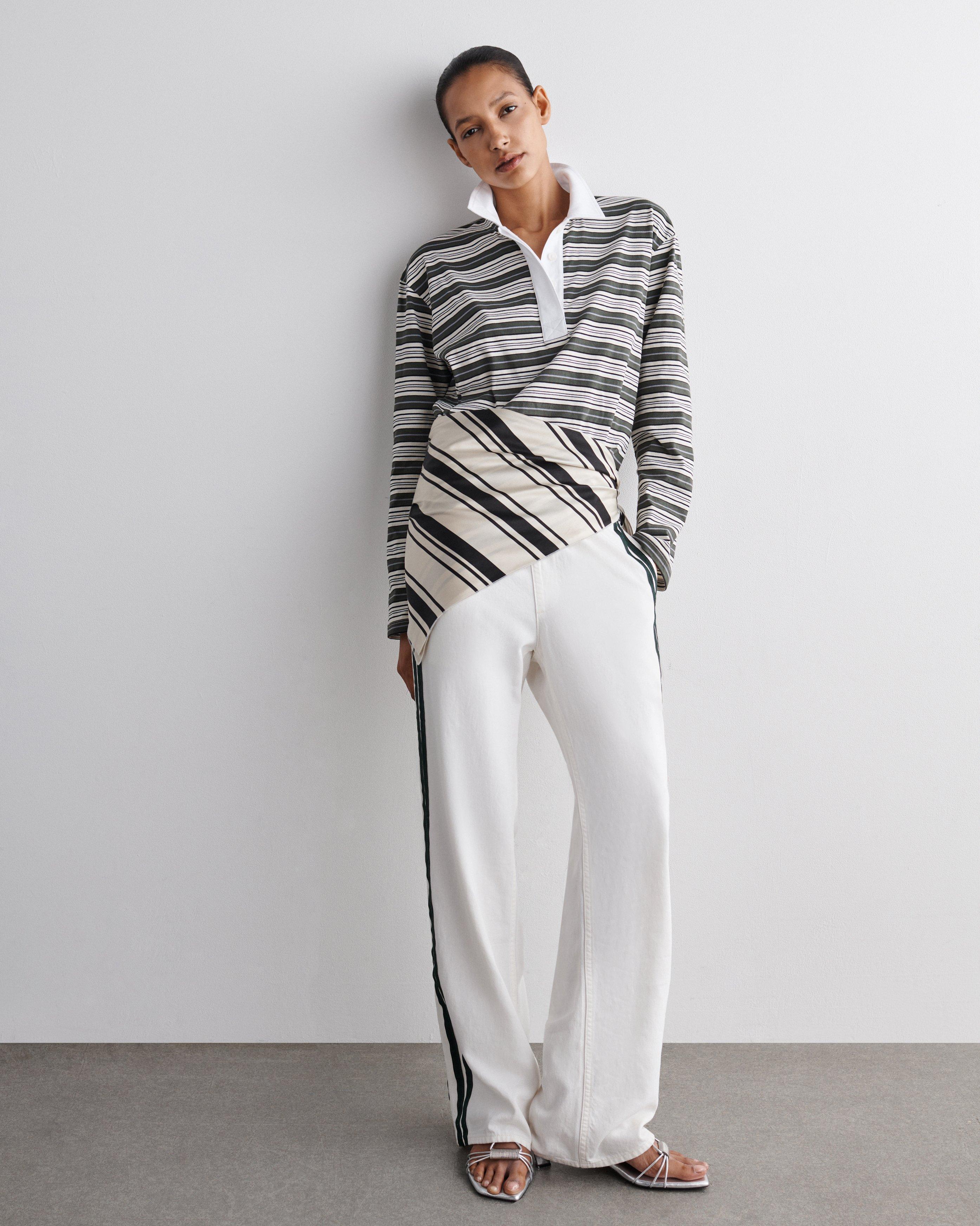 Kelly Boxy Striped Long-Sleeve Polo - image 5