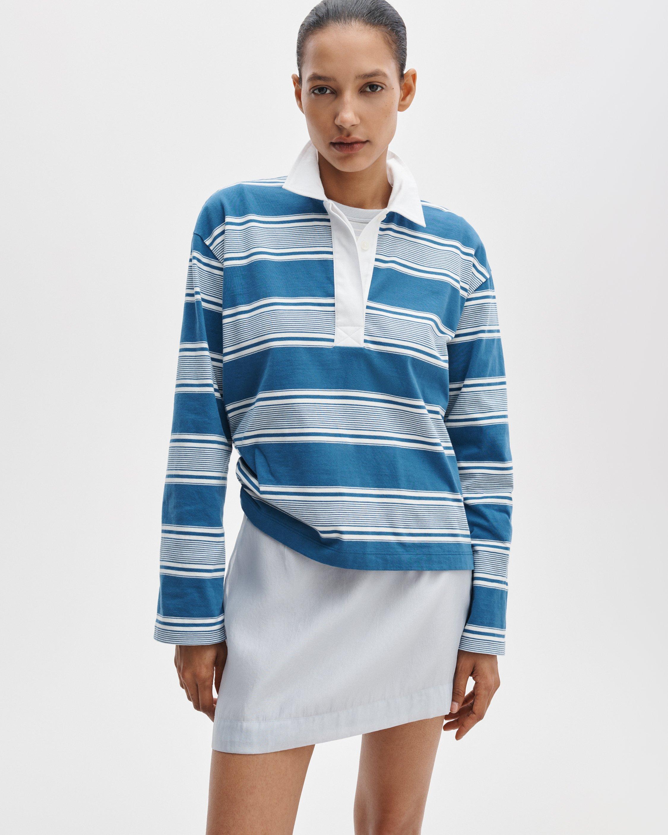Kelly Boxy Striped Long-Sleeve Polo image number 1