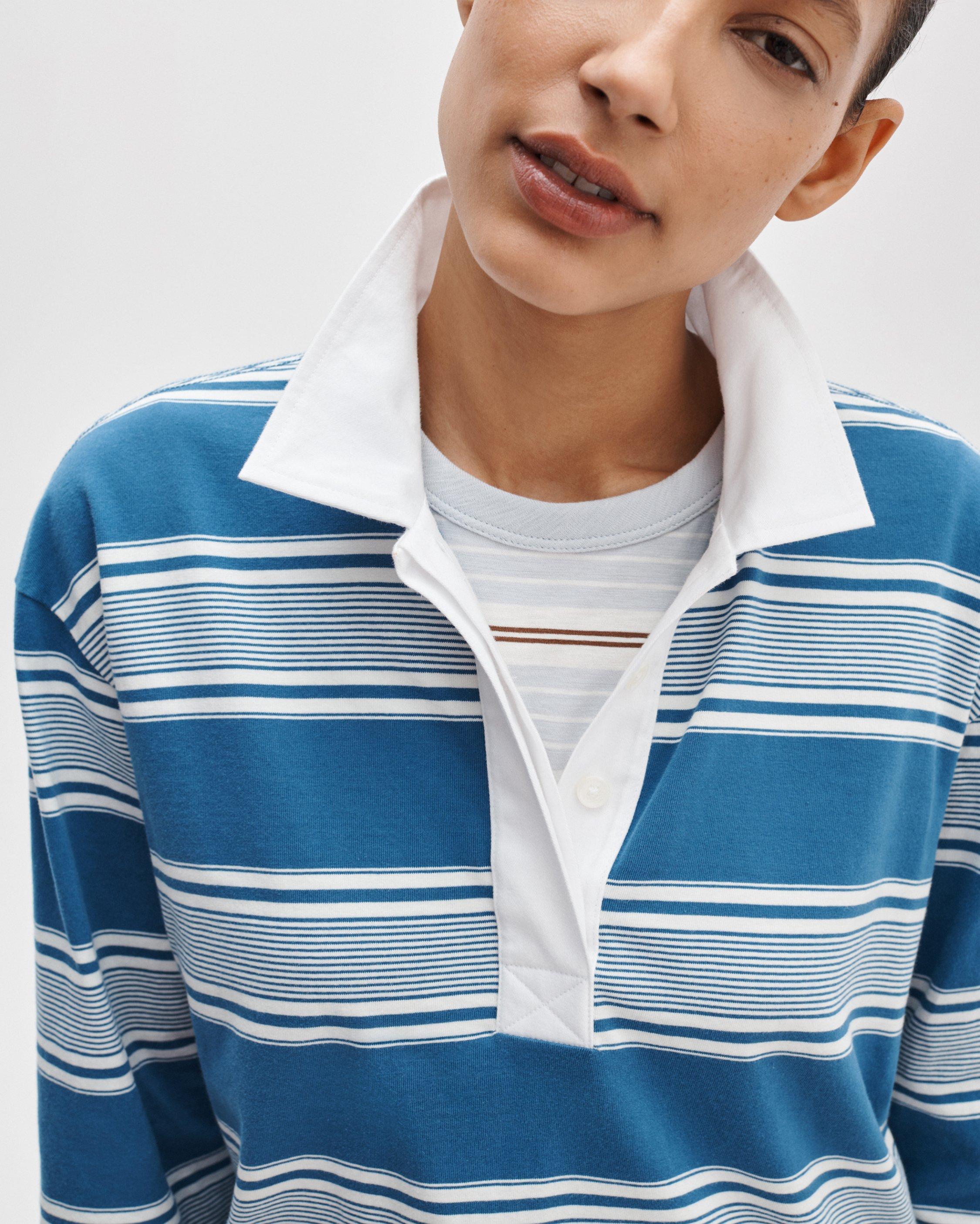 Kelly Boxy Striped Long-Sleeve Polo image number 4