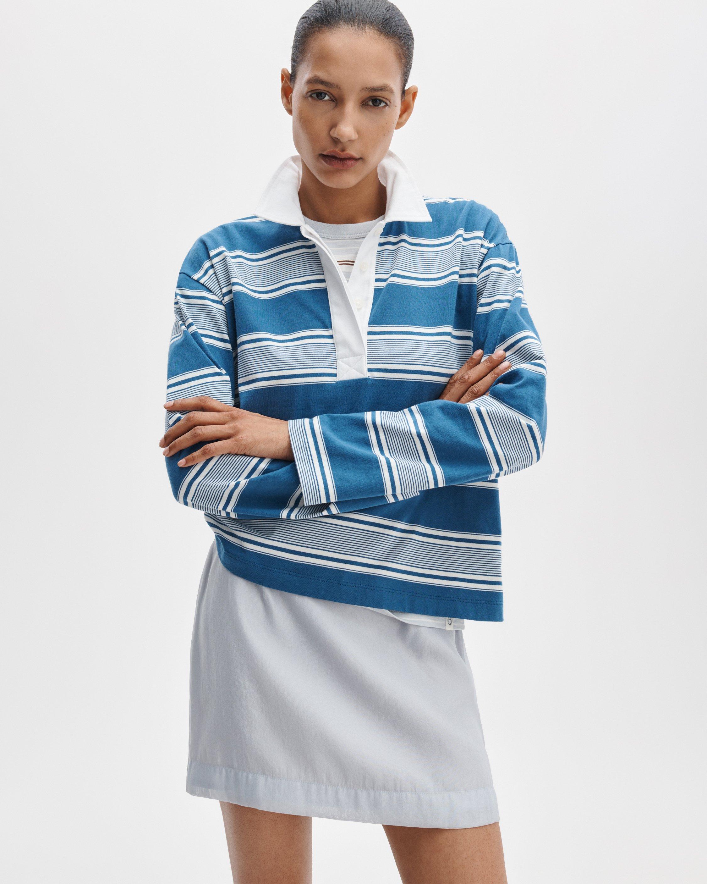 Kelly Boxy Striped Long-Sleeve Polo image number 6