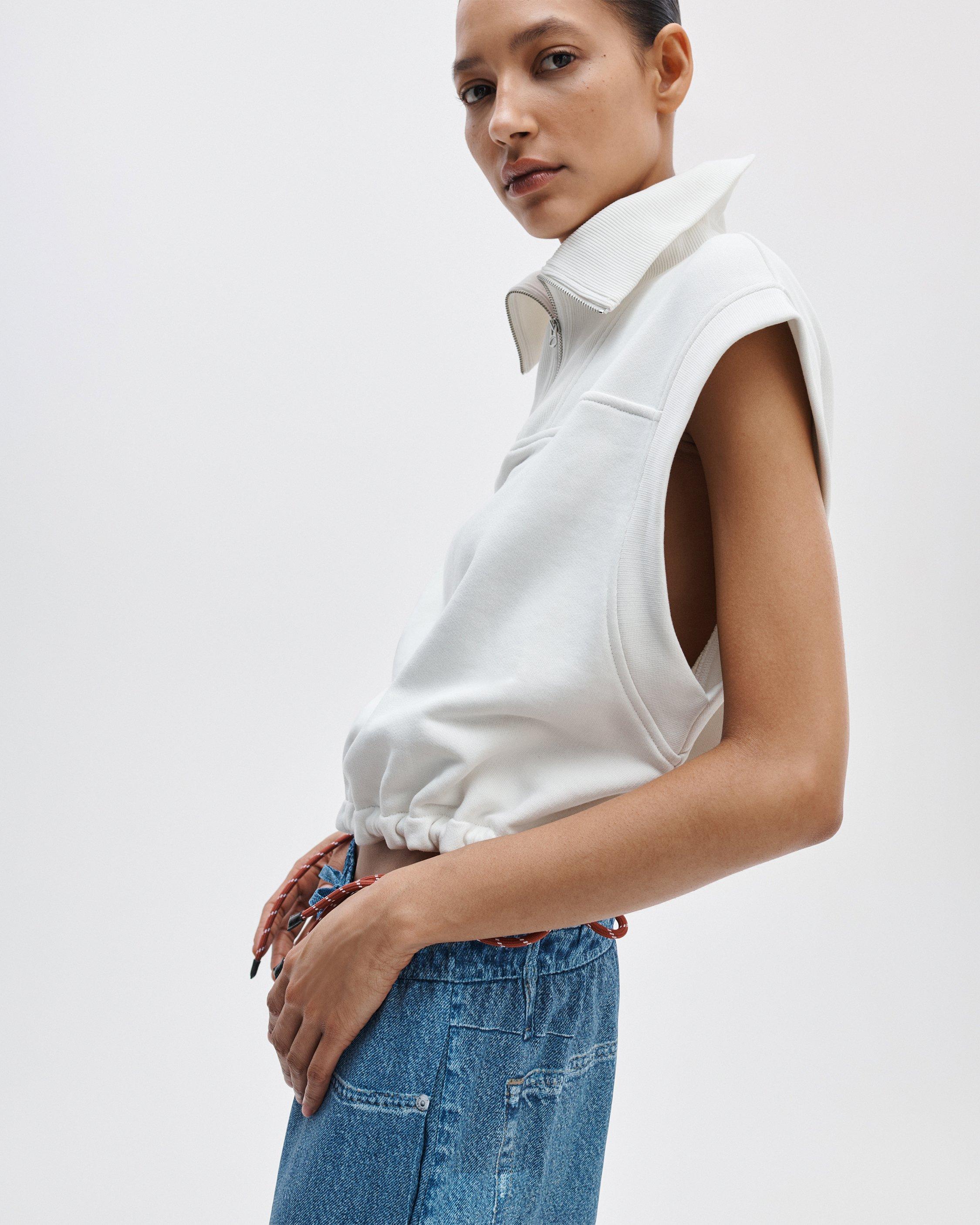 Vintage Terry Half-Zip Muscle Tee image number 4
