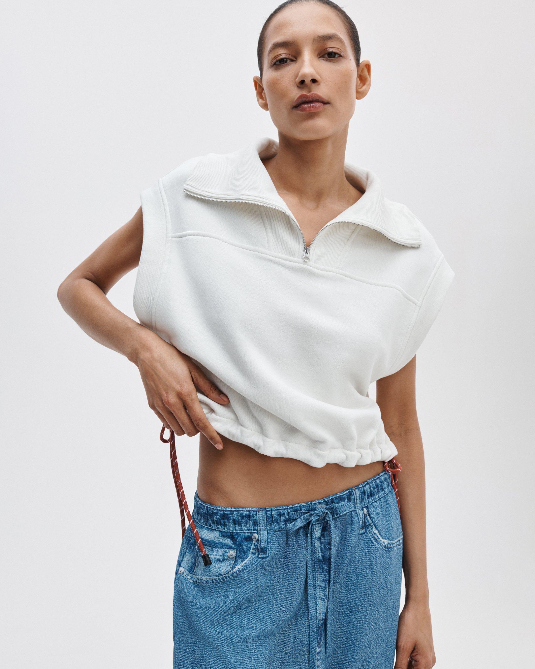 Vintage Terry Half-Zip Muscle Tee image number 6