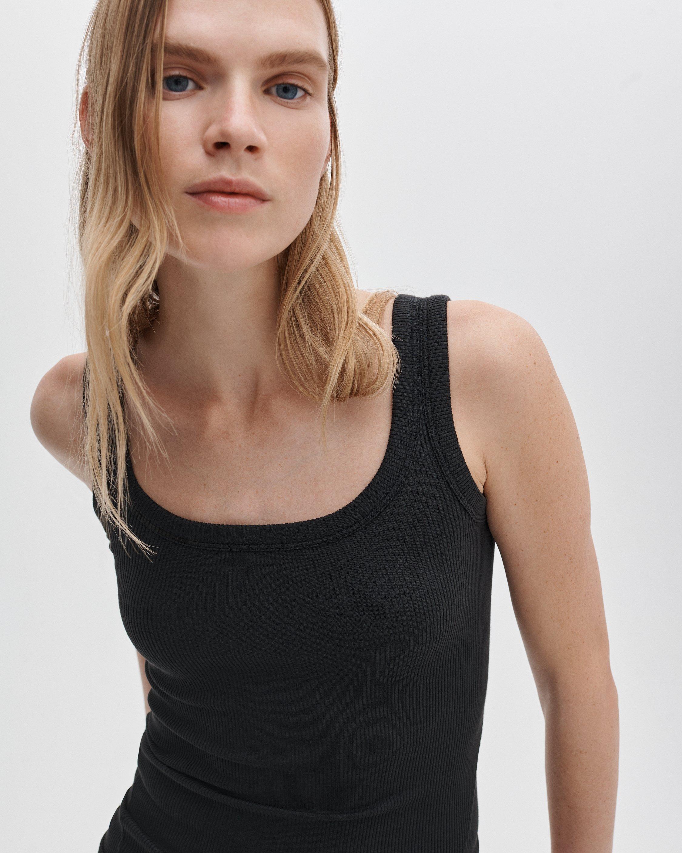 The Essential Ribbed U-Neck Tank - Black | rag & bone