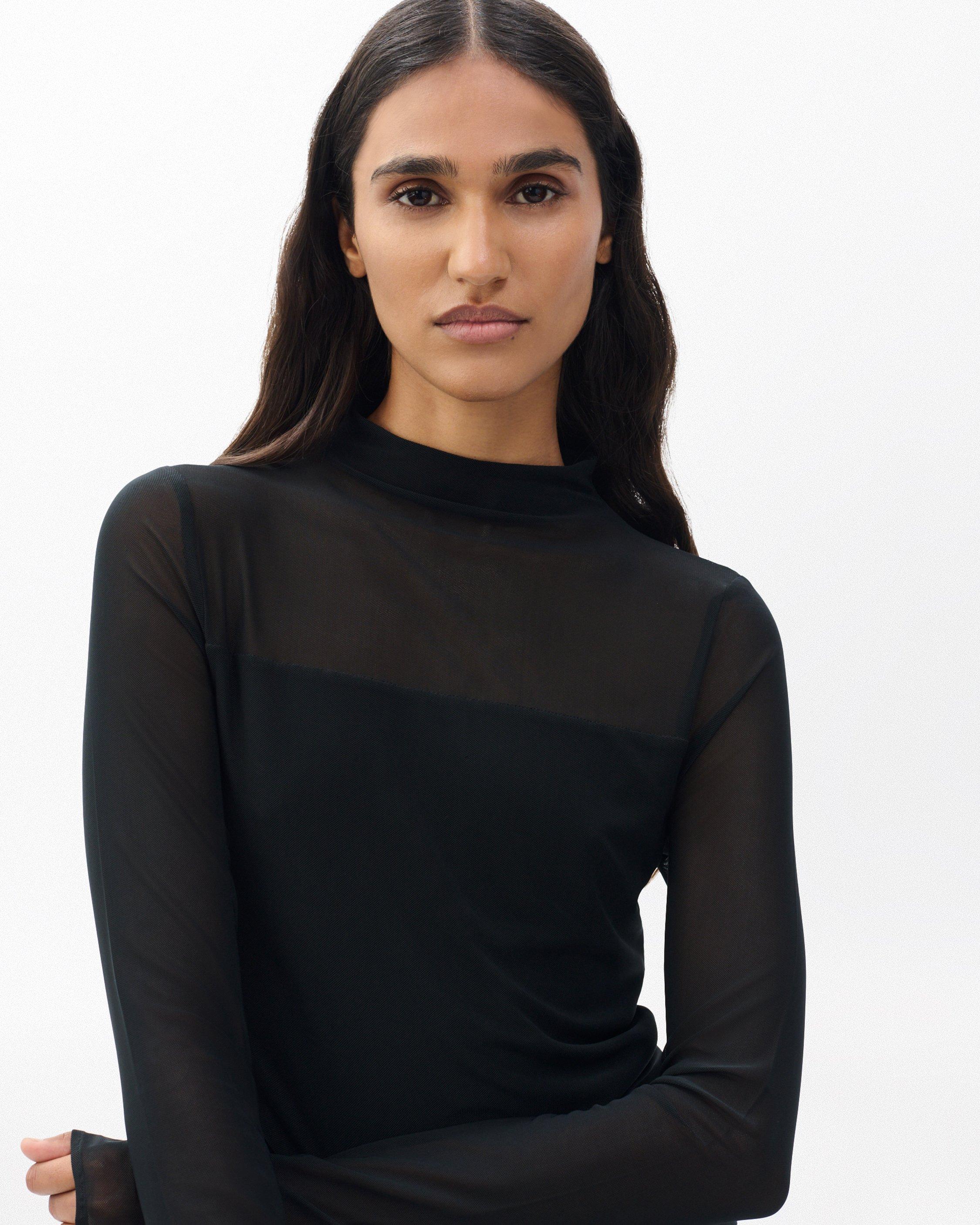 Luca Mixed-Media Mockneck - Black | rag & bone