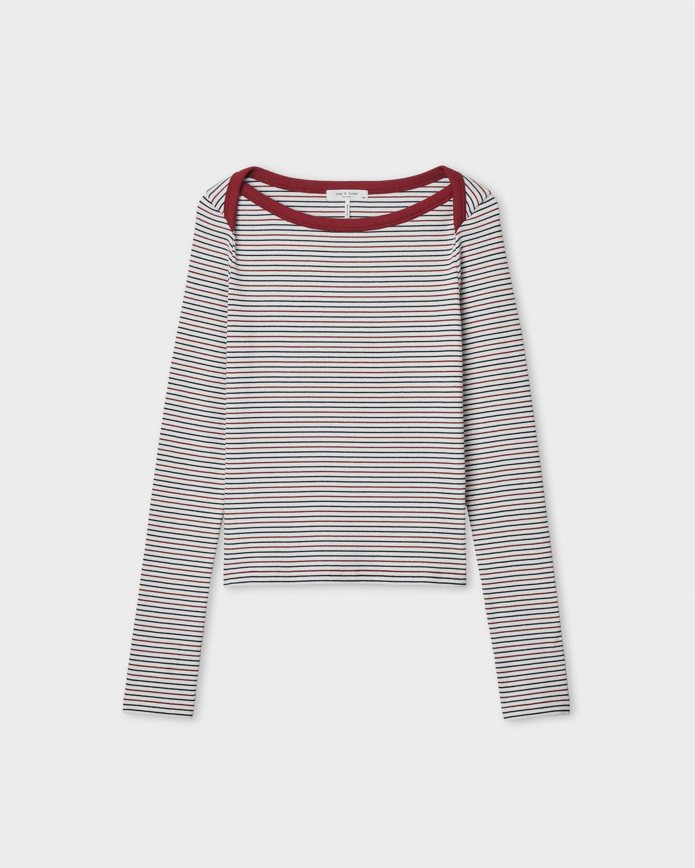 The Essential Ribbed Bateau Tee image number 2
