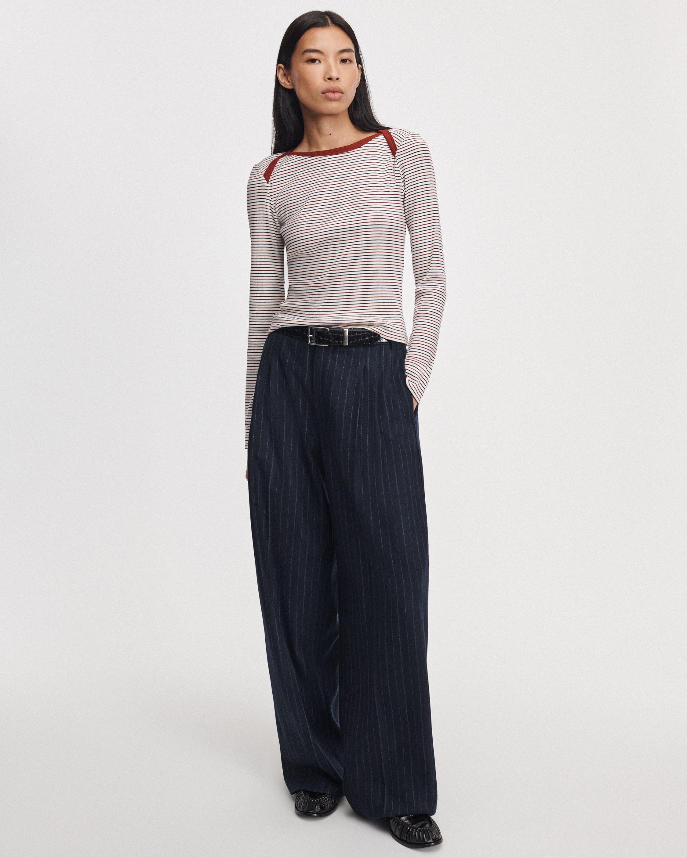 The Essential Ribbed Bateau Tee image number 3