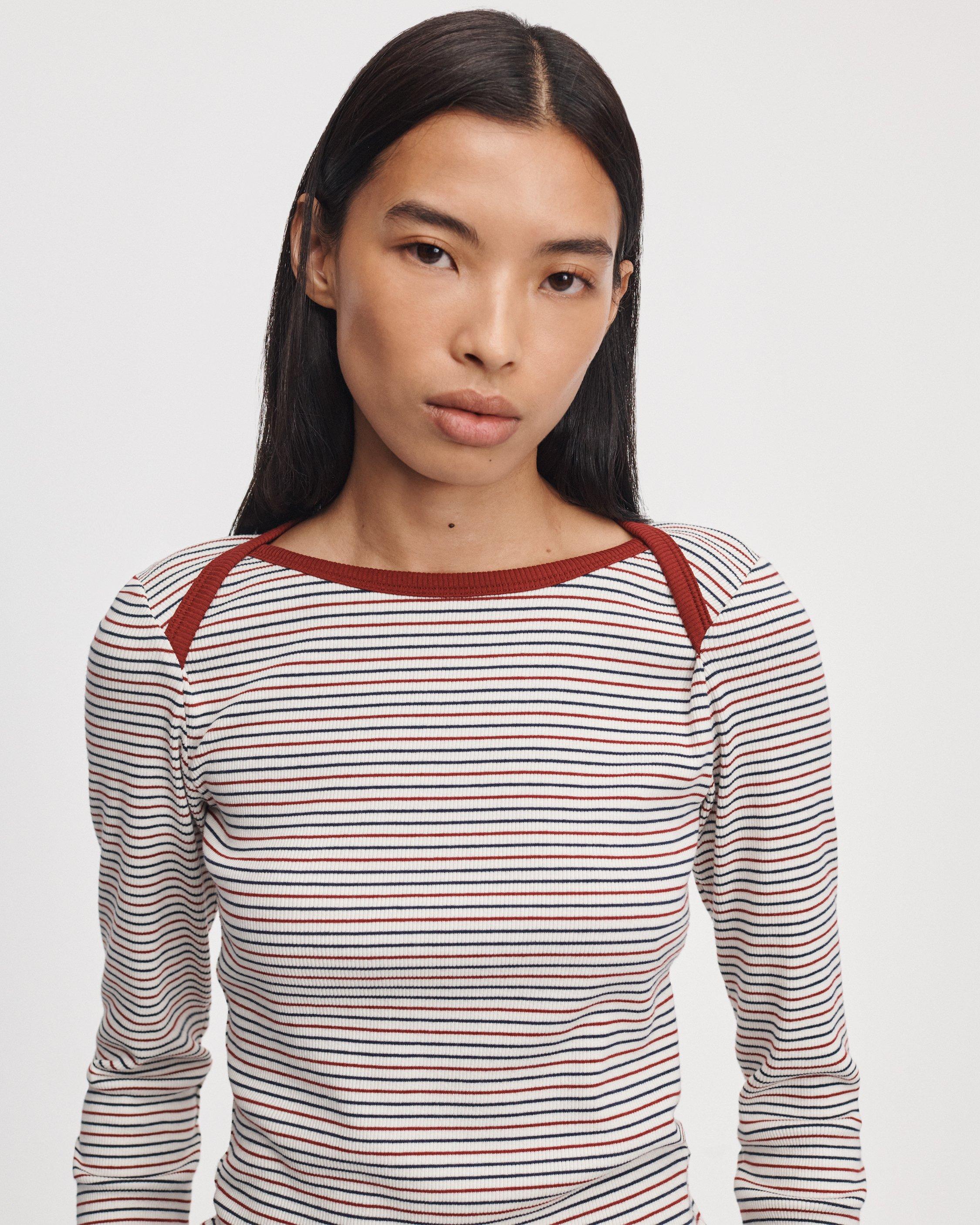 The Essential Ribbed Bateau Tee image number 4