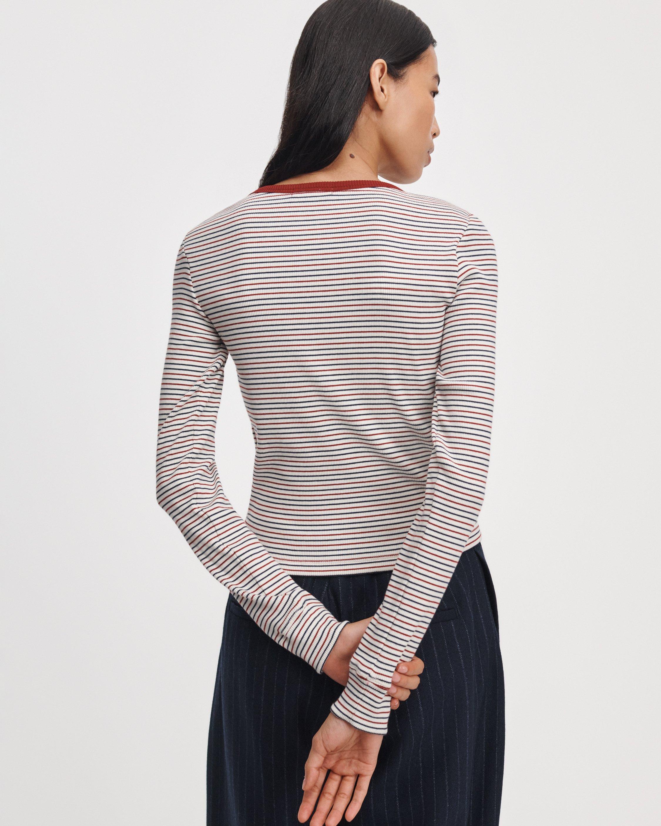 The Essential Ribbed Bateau Tee image number 5