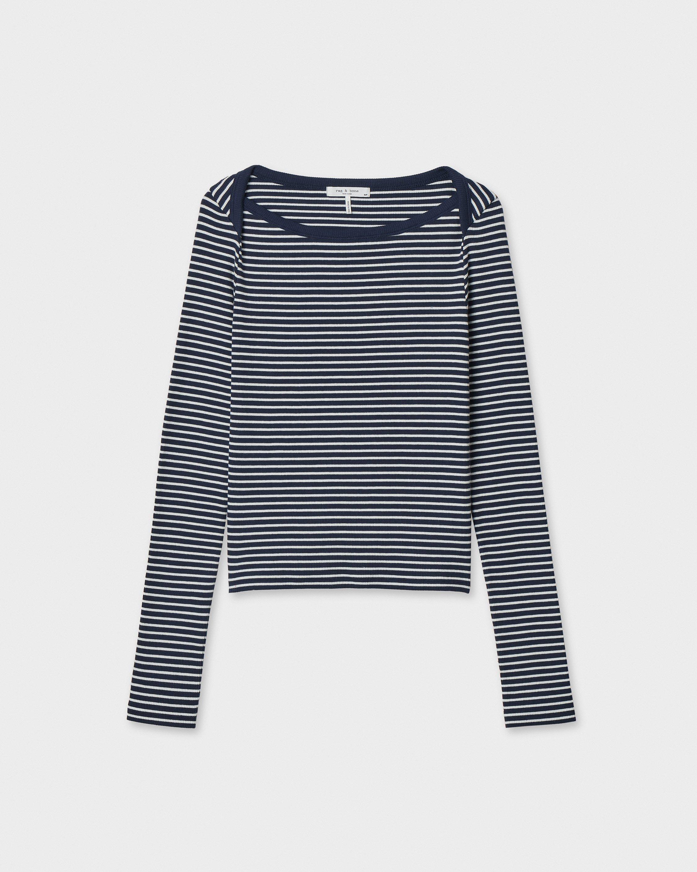The Essential Ribbed Bateau Tee image number 2