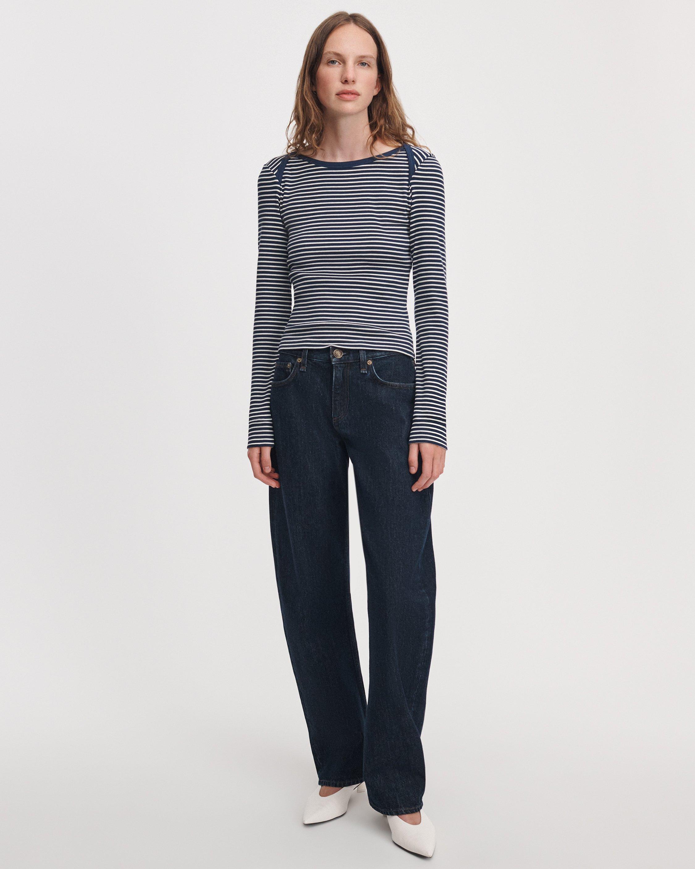 The Essential Ribbed Bateau Tee image number 3