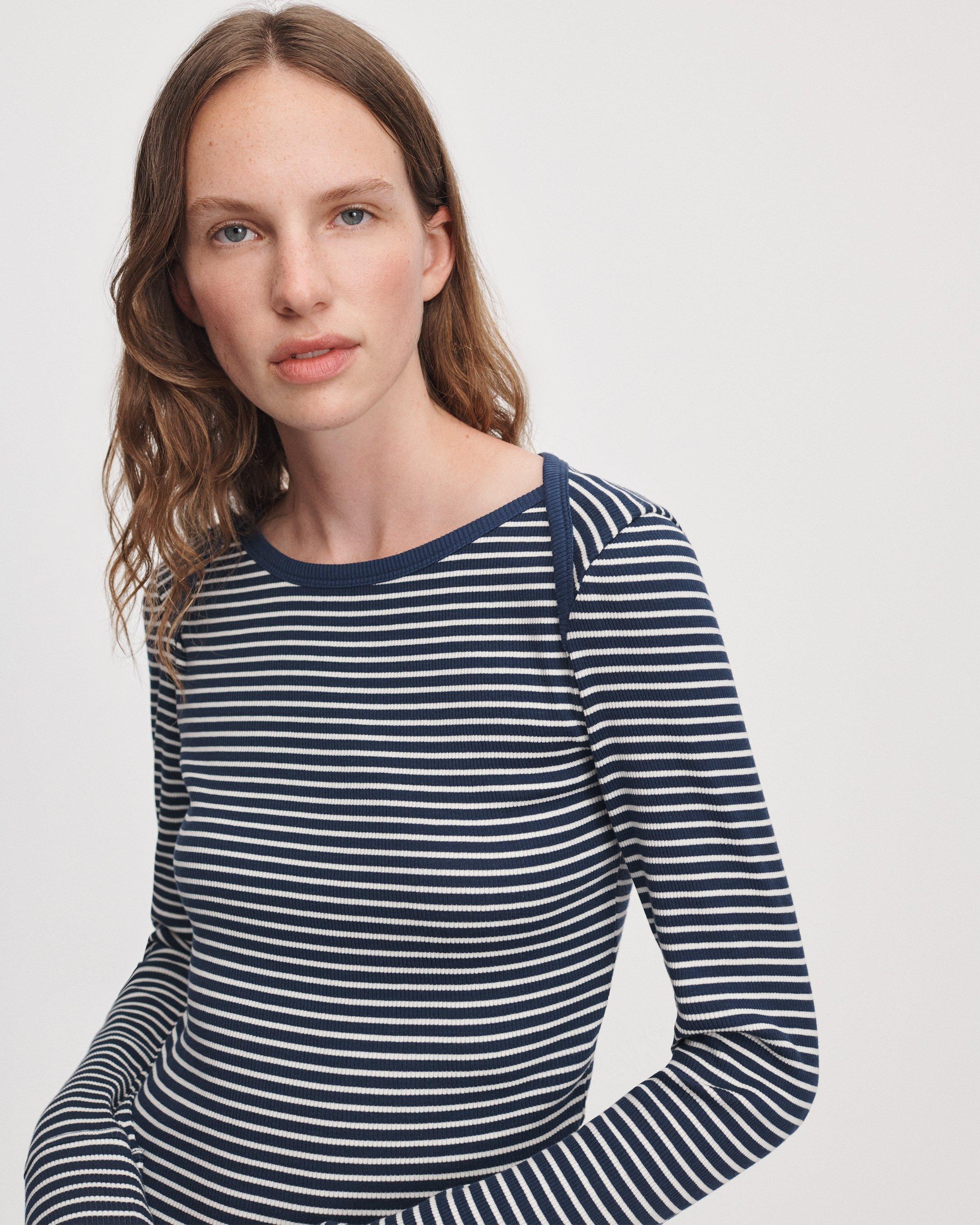 The Essential Ribbed Bateau Tee image number 4