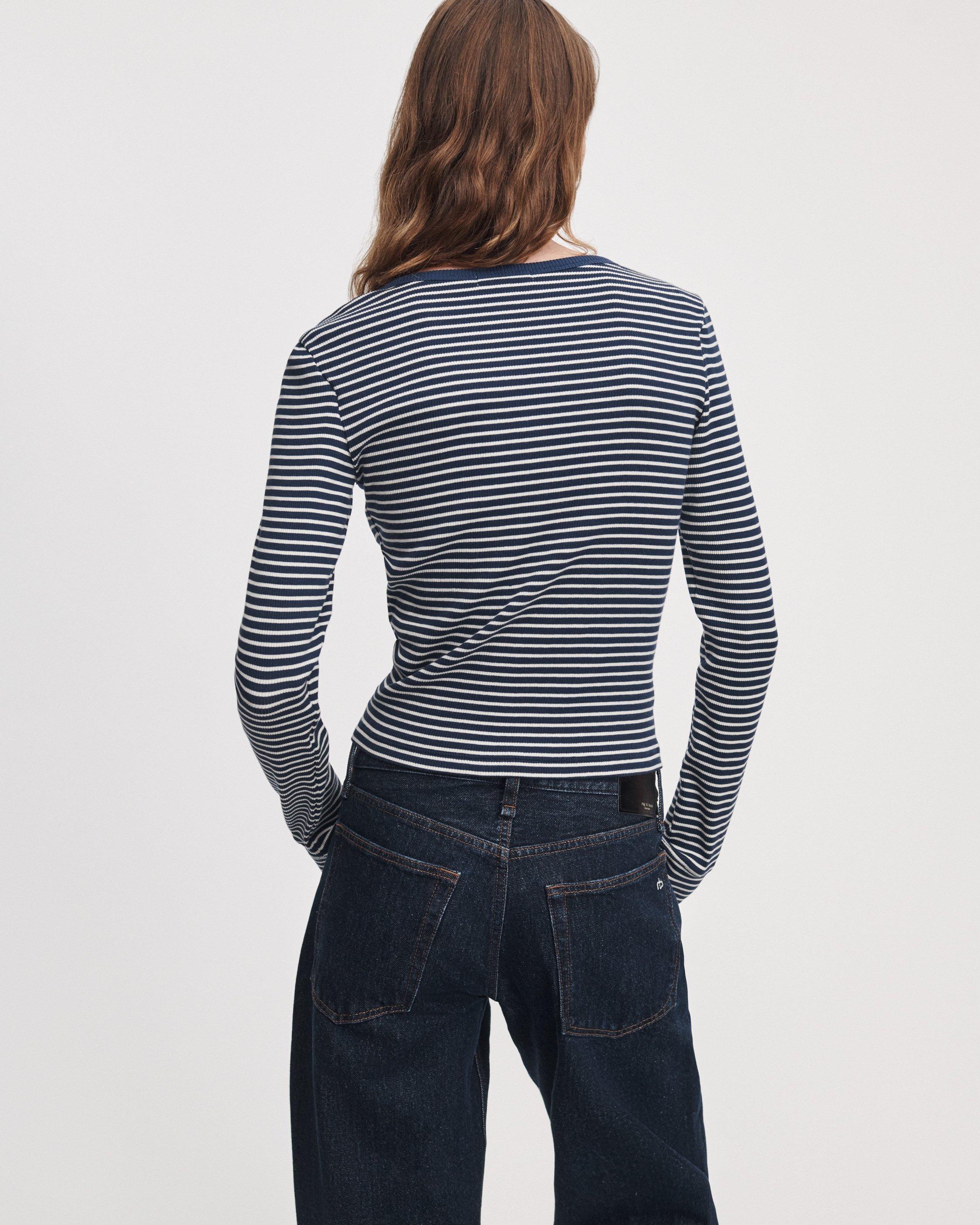 The Essential Ribbed Bateau Tee image number 5