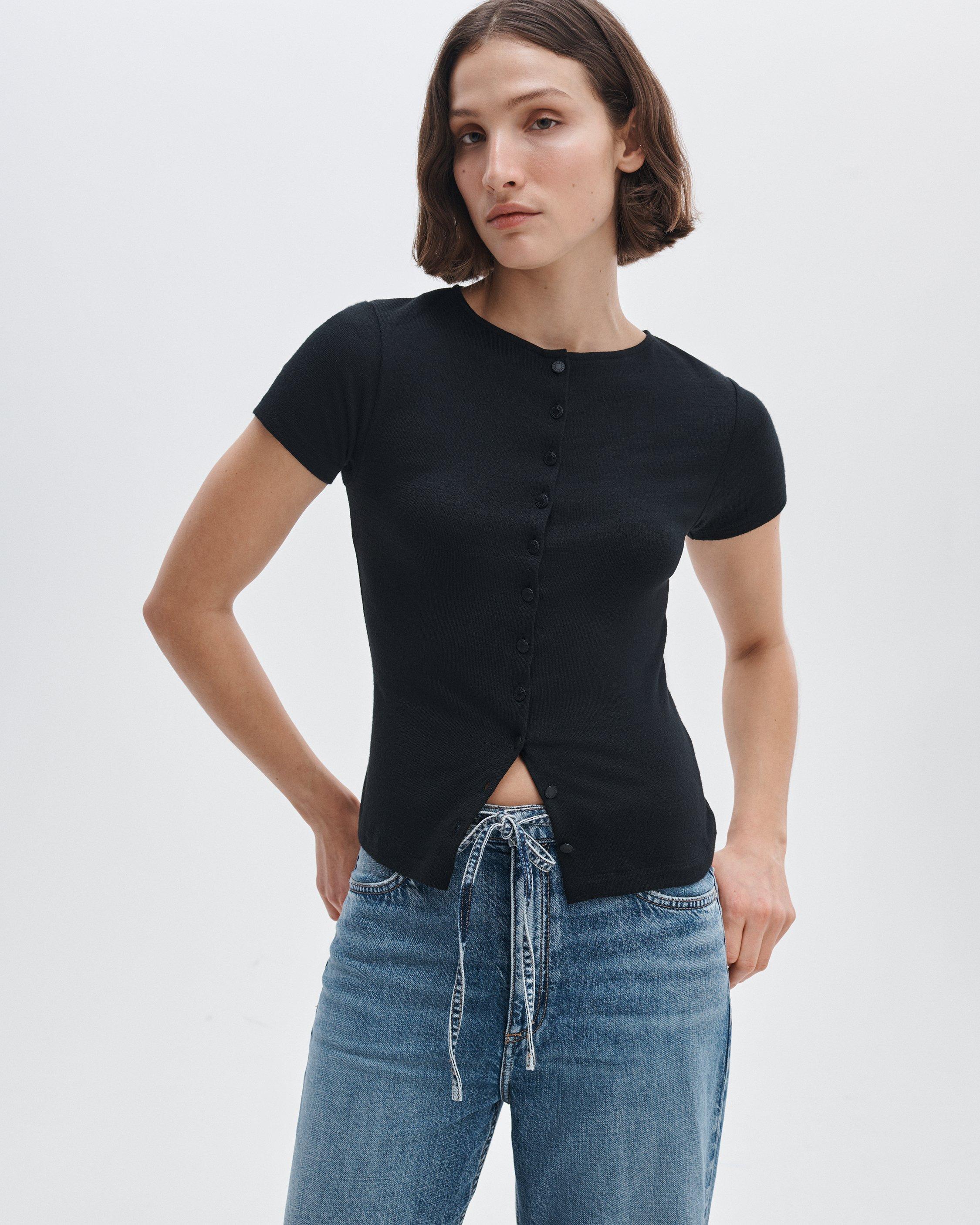 The Knit Button Tee image number 1