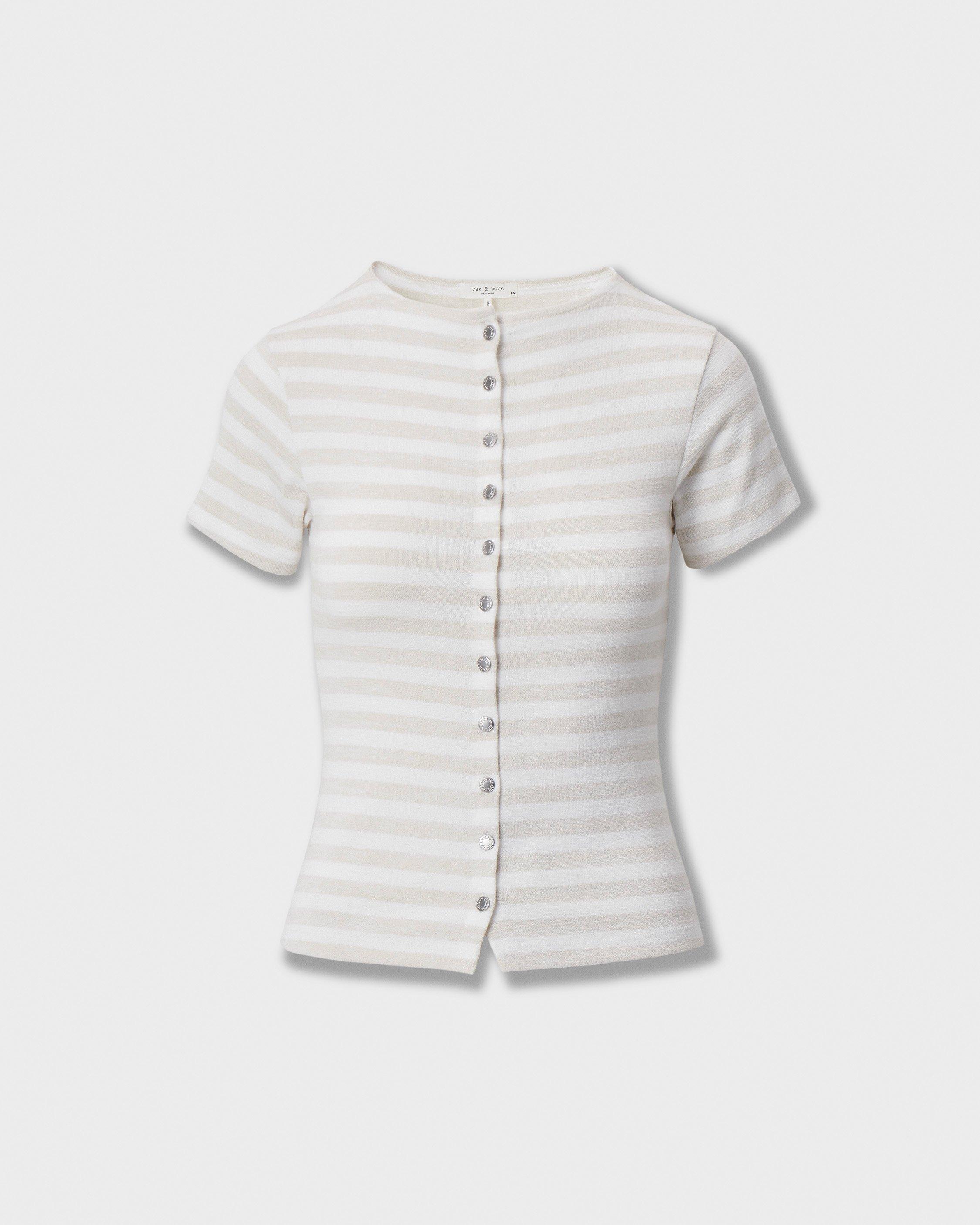 The Knit Striped Button Tee - image 2