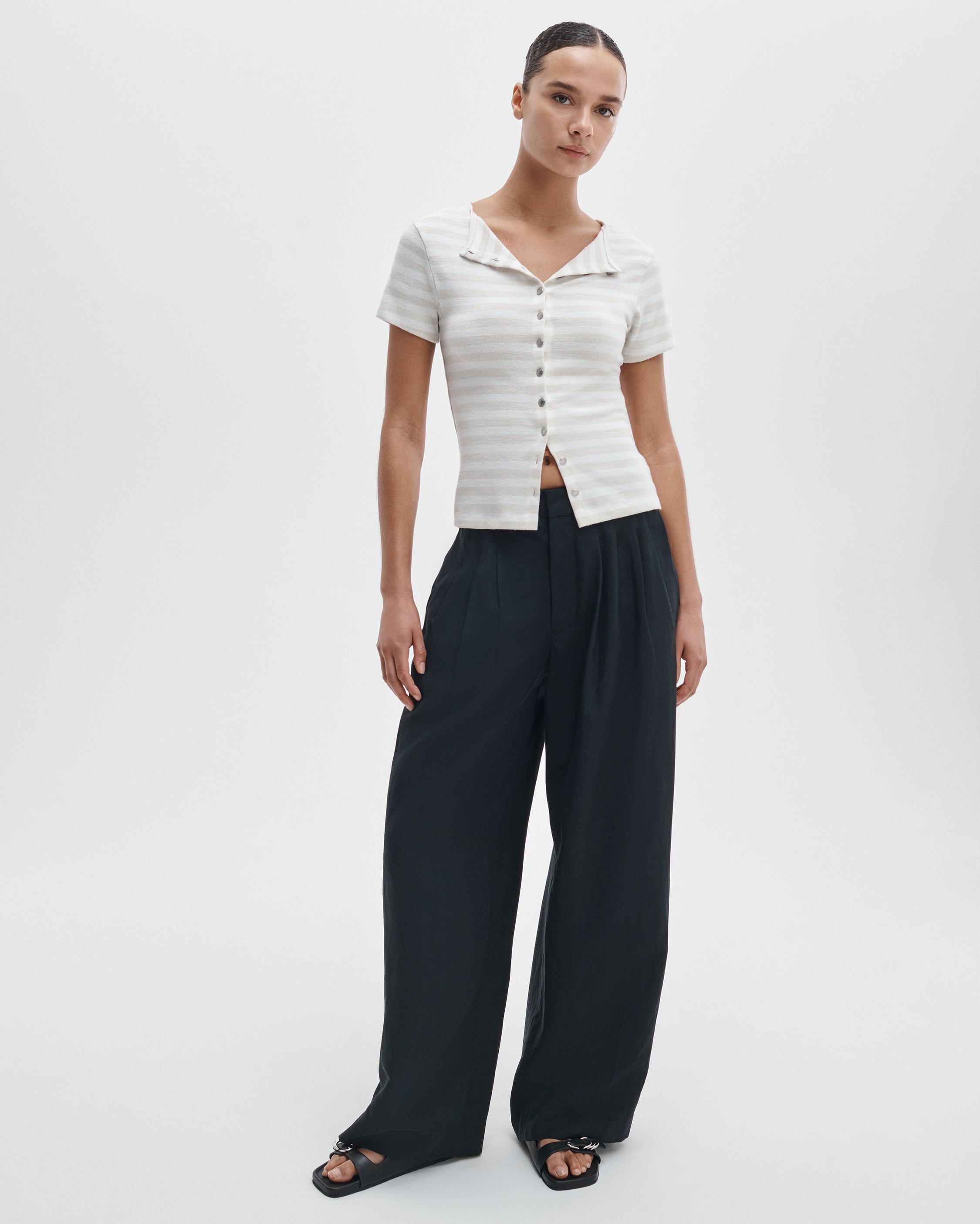 The Knit Striped Button Tee - image 3