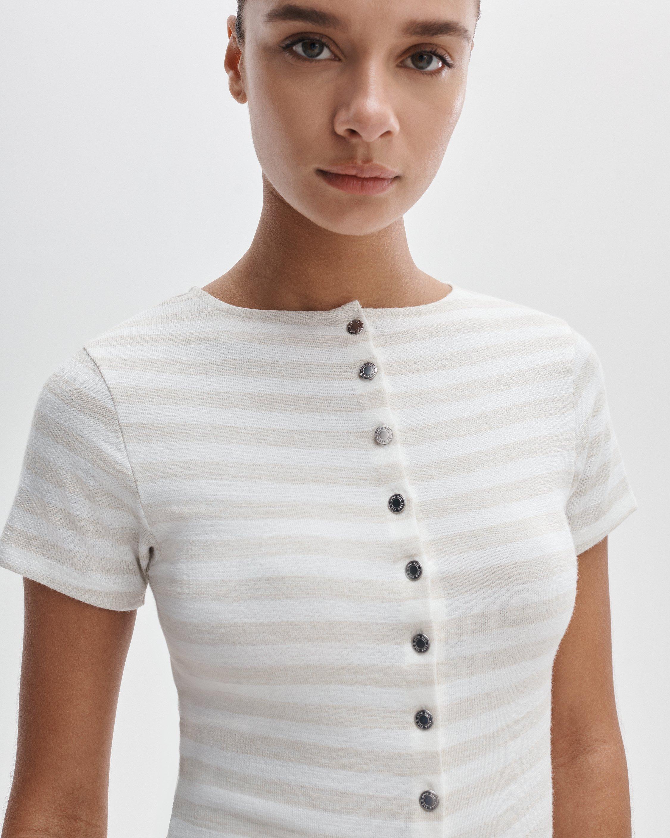 The Knit Striped Button Tee - image 4