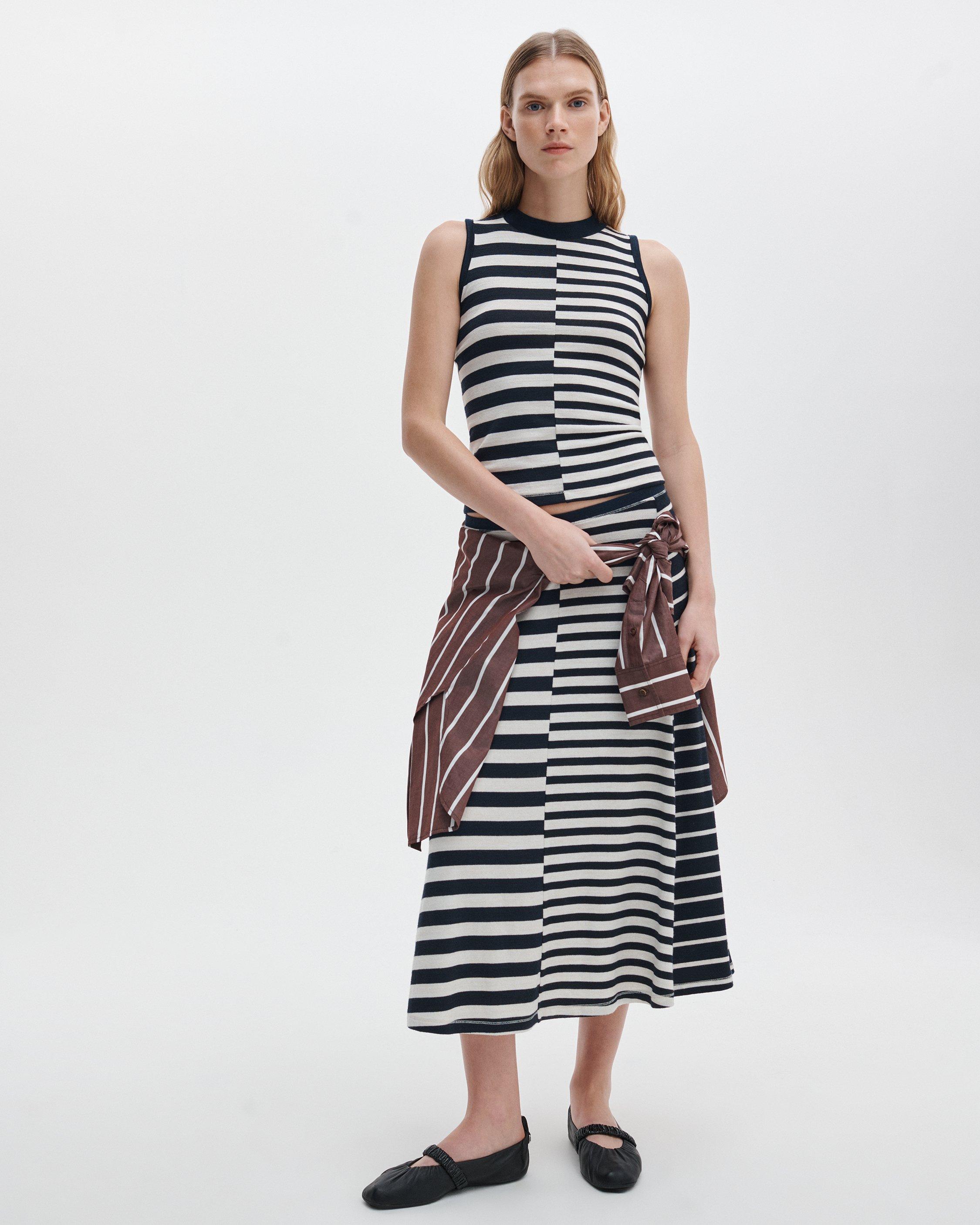 The Knit Mix Striped Skirt image number 3