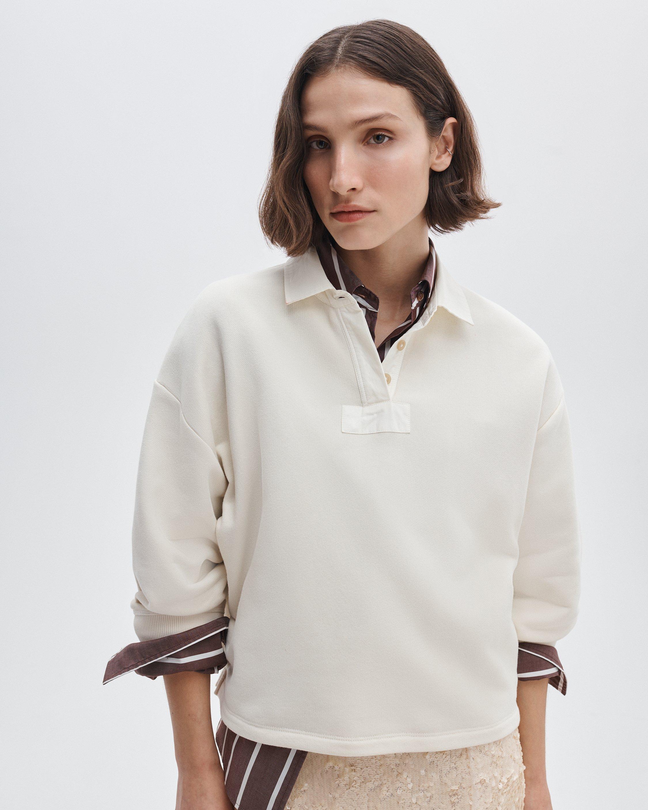 Vintage Terry Oversized Polo Sweatshirt image number 1