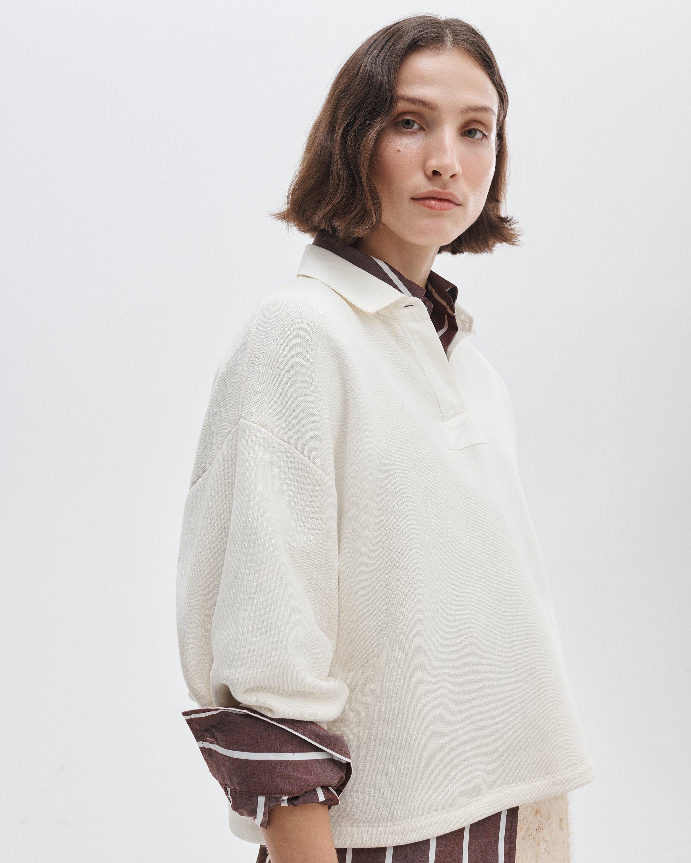 Vintage Terry Oversized Polo Sweatshirt image number 4