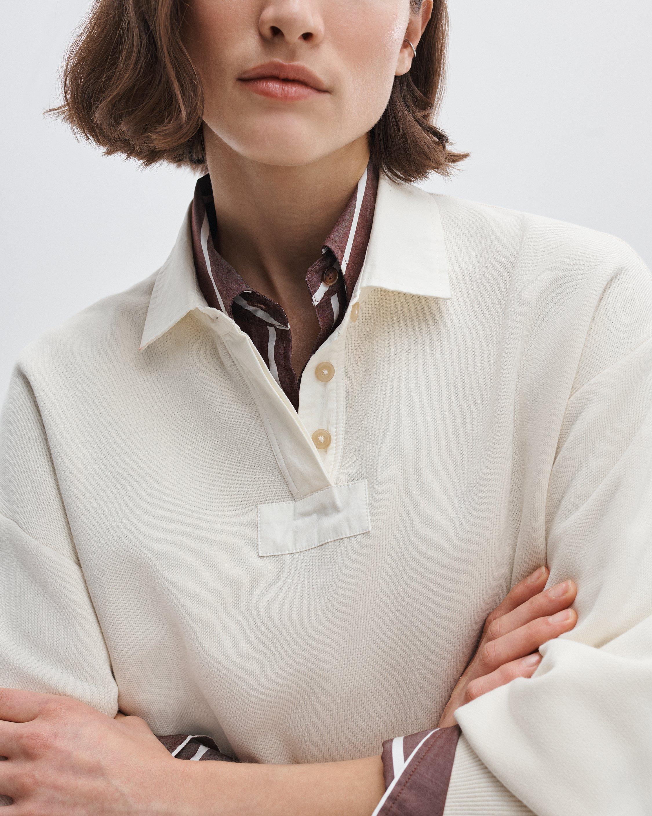 Vintage Terry Oversized Polo Sweatshirt image number 5