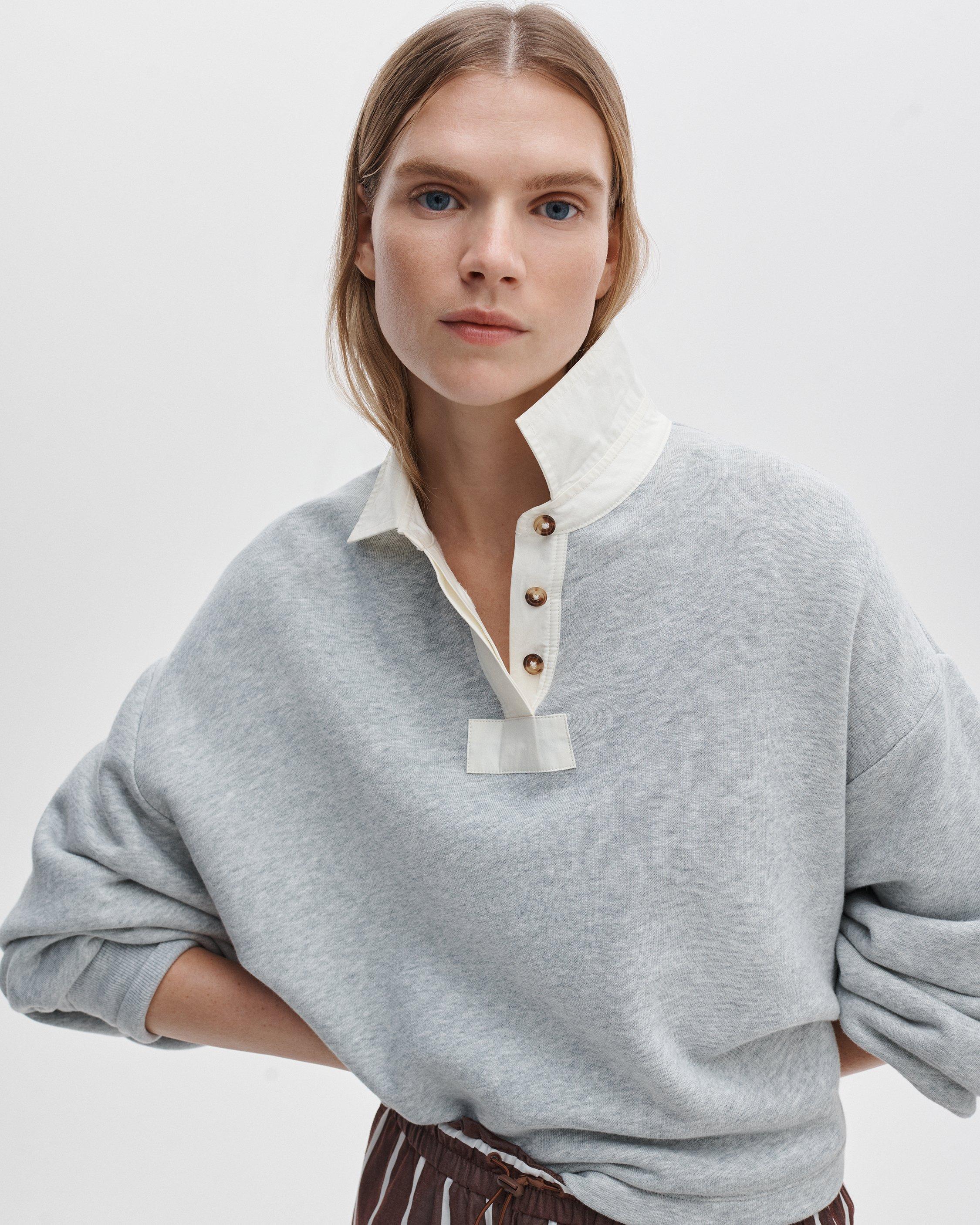 Vintage Terry Oversized Polo Sweatshirt image number 1