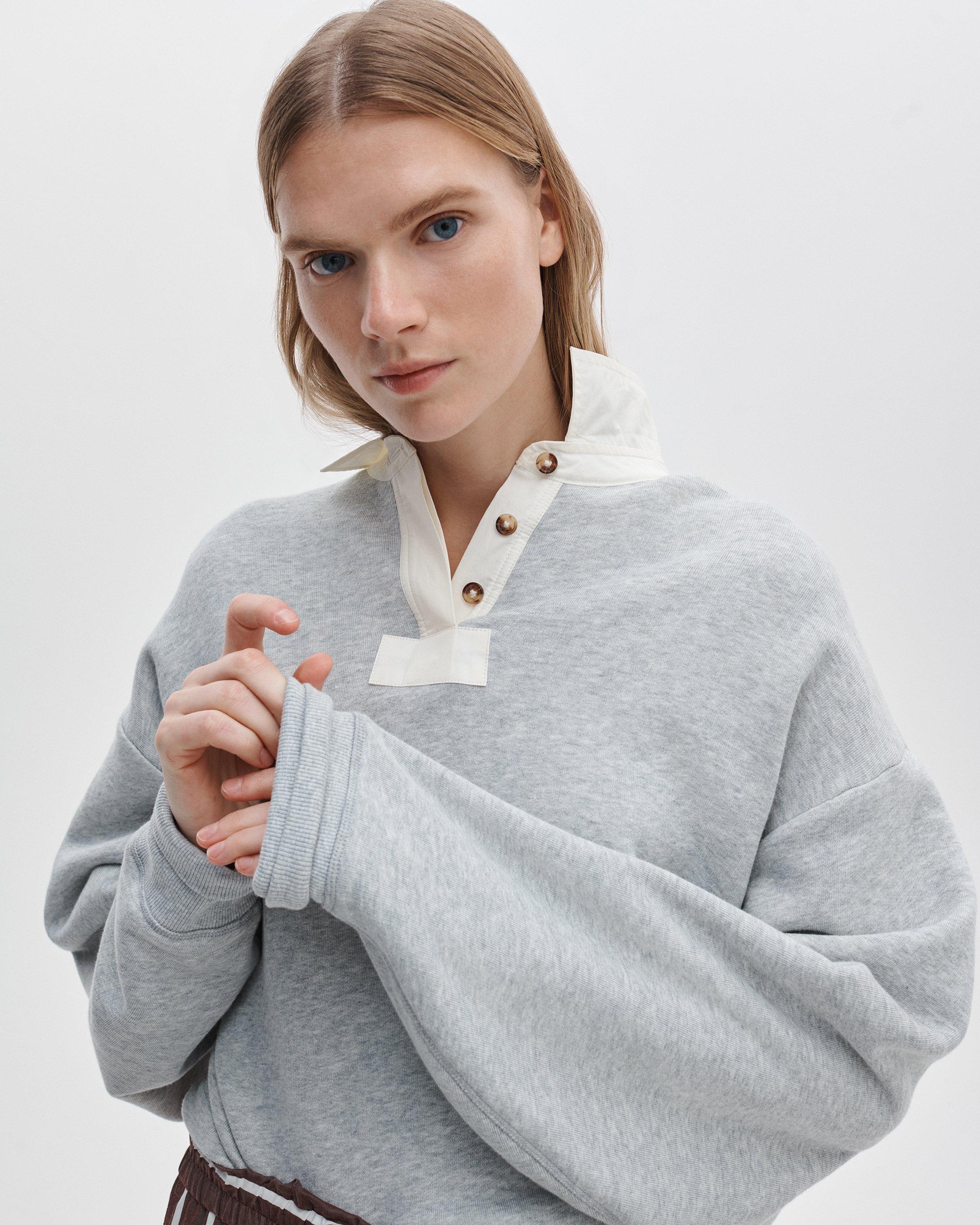 Vintage Terry Oversized Polo Sweatshirt image number 5
