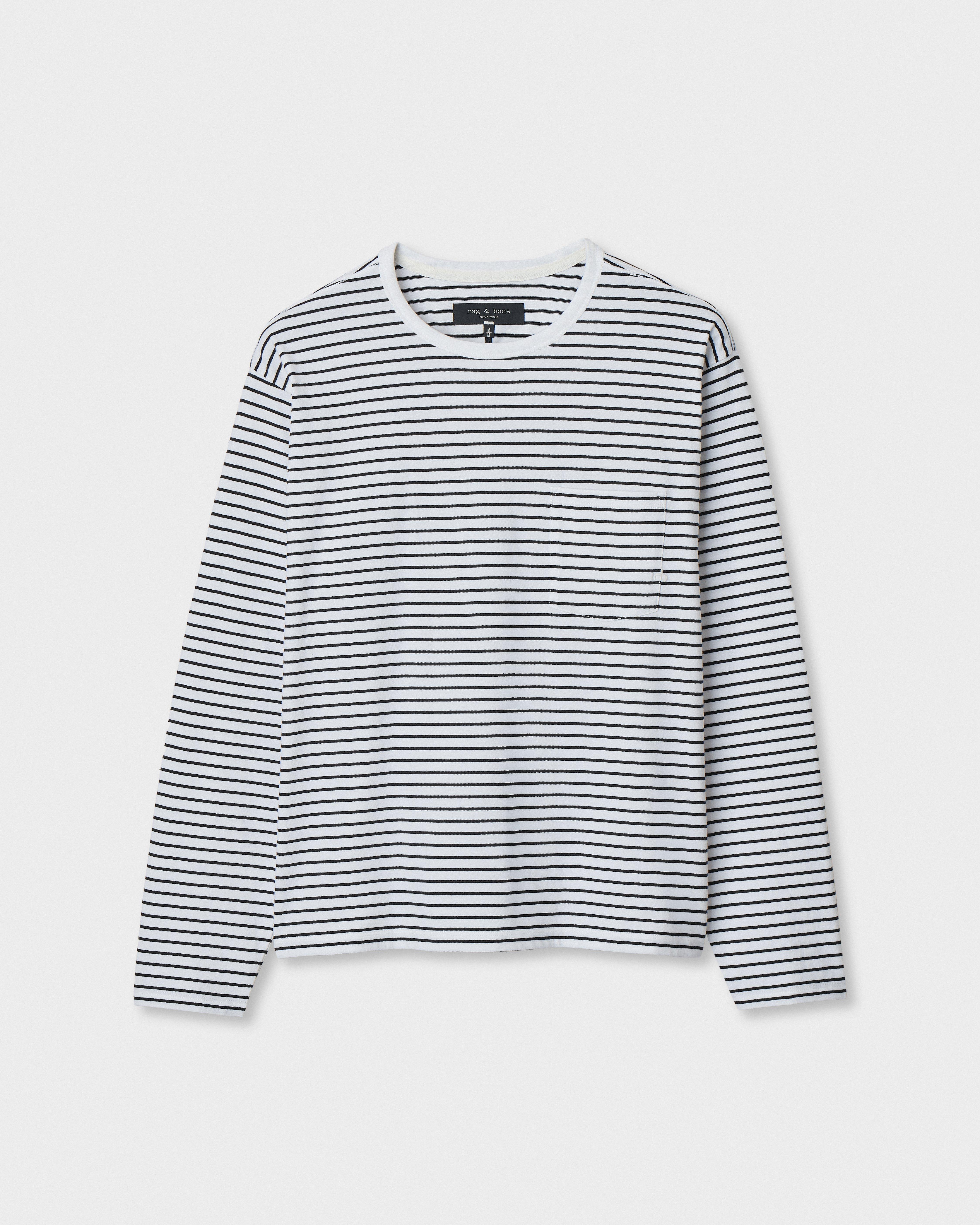Striped Boxy Long-Sleeve Tee image number 1