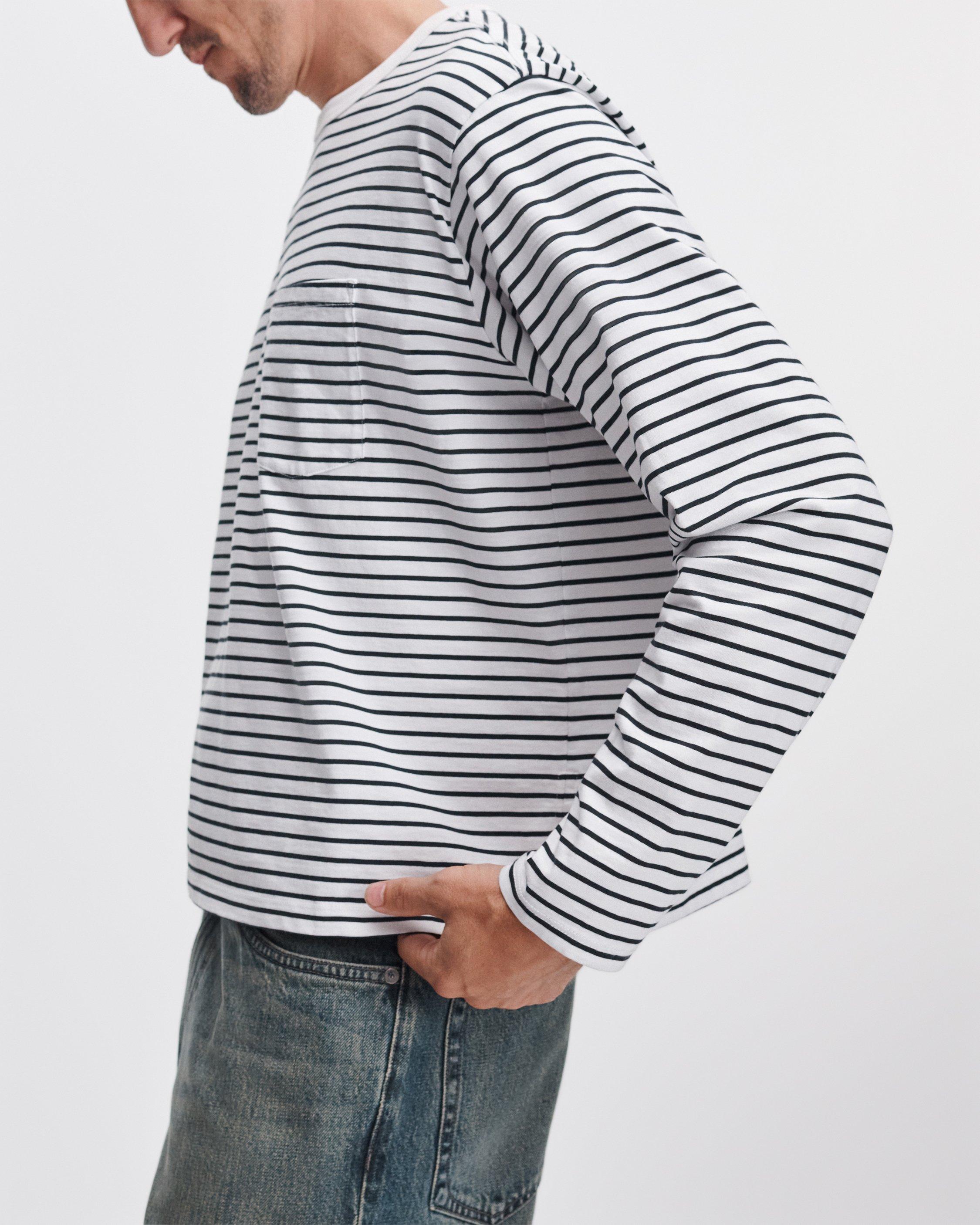 Striped Boxy Long-Sleeve Tee image number 5