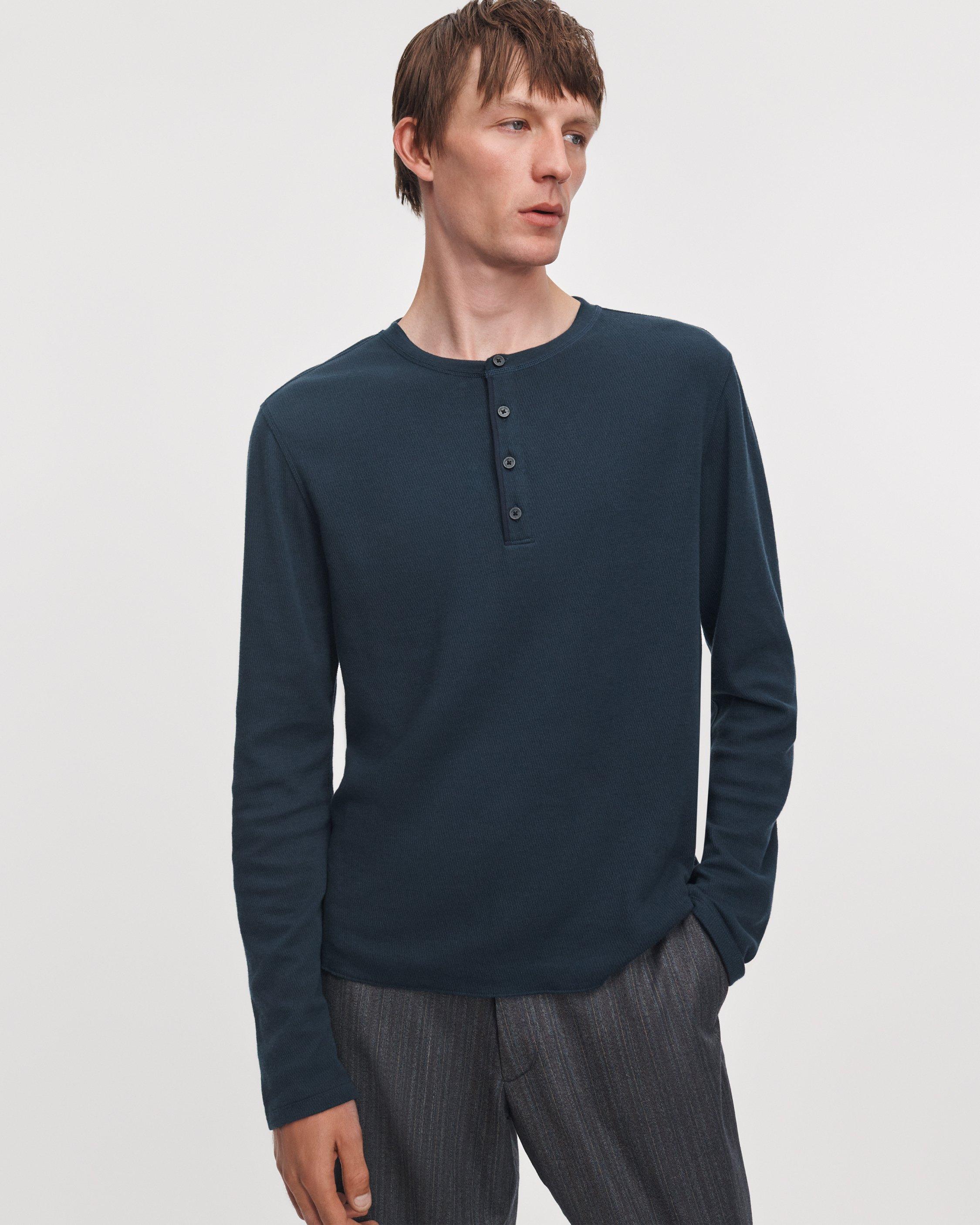 Textured Knit Henley image number 2