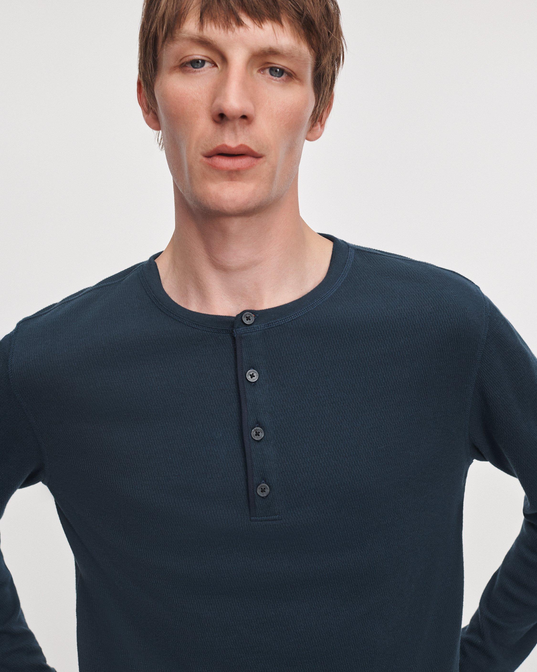Textured Knit Henley image number 4