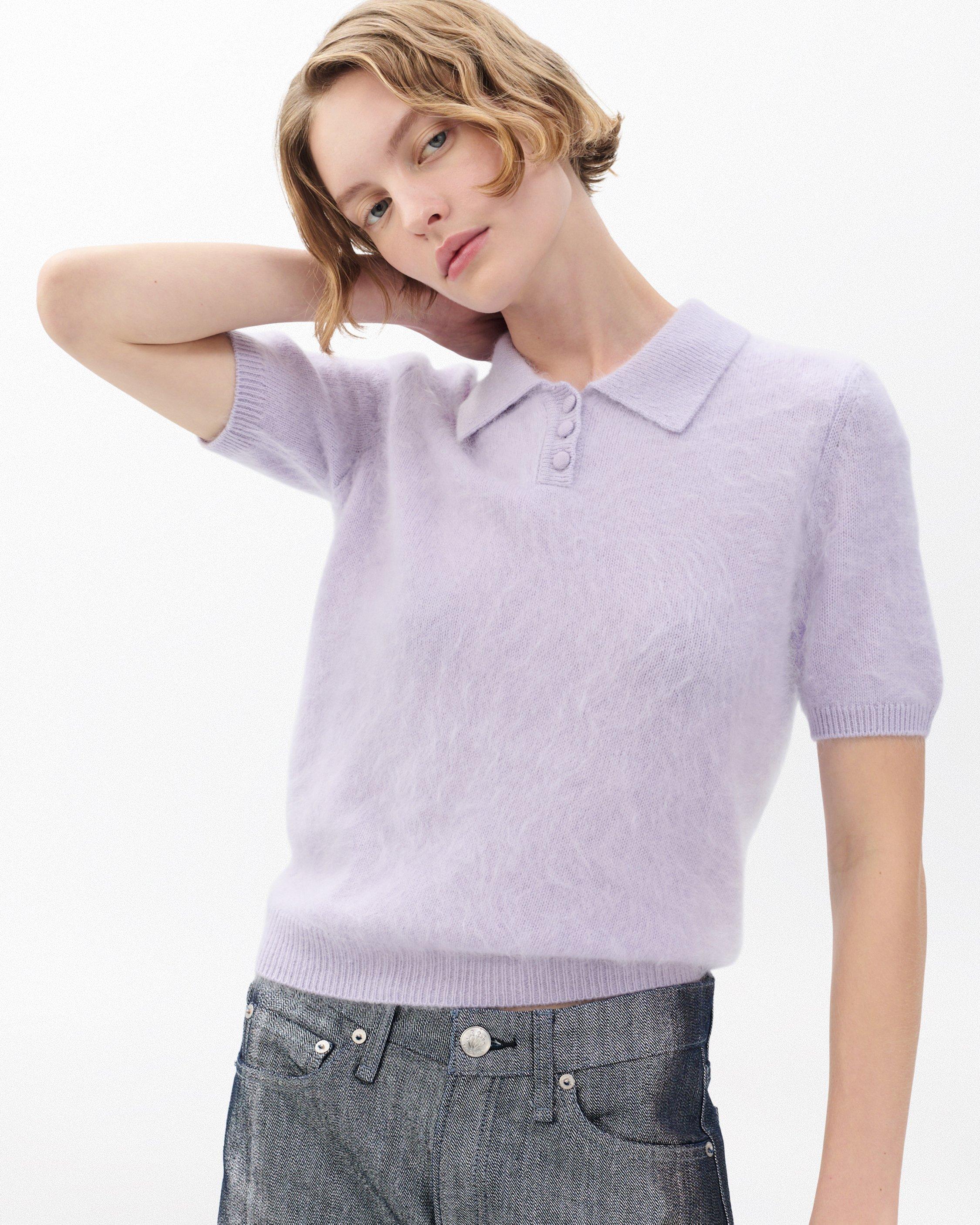 Jada Brushed Cashmere Polo - Lavender | rag & bone