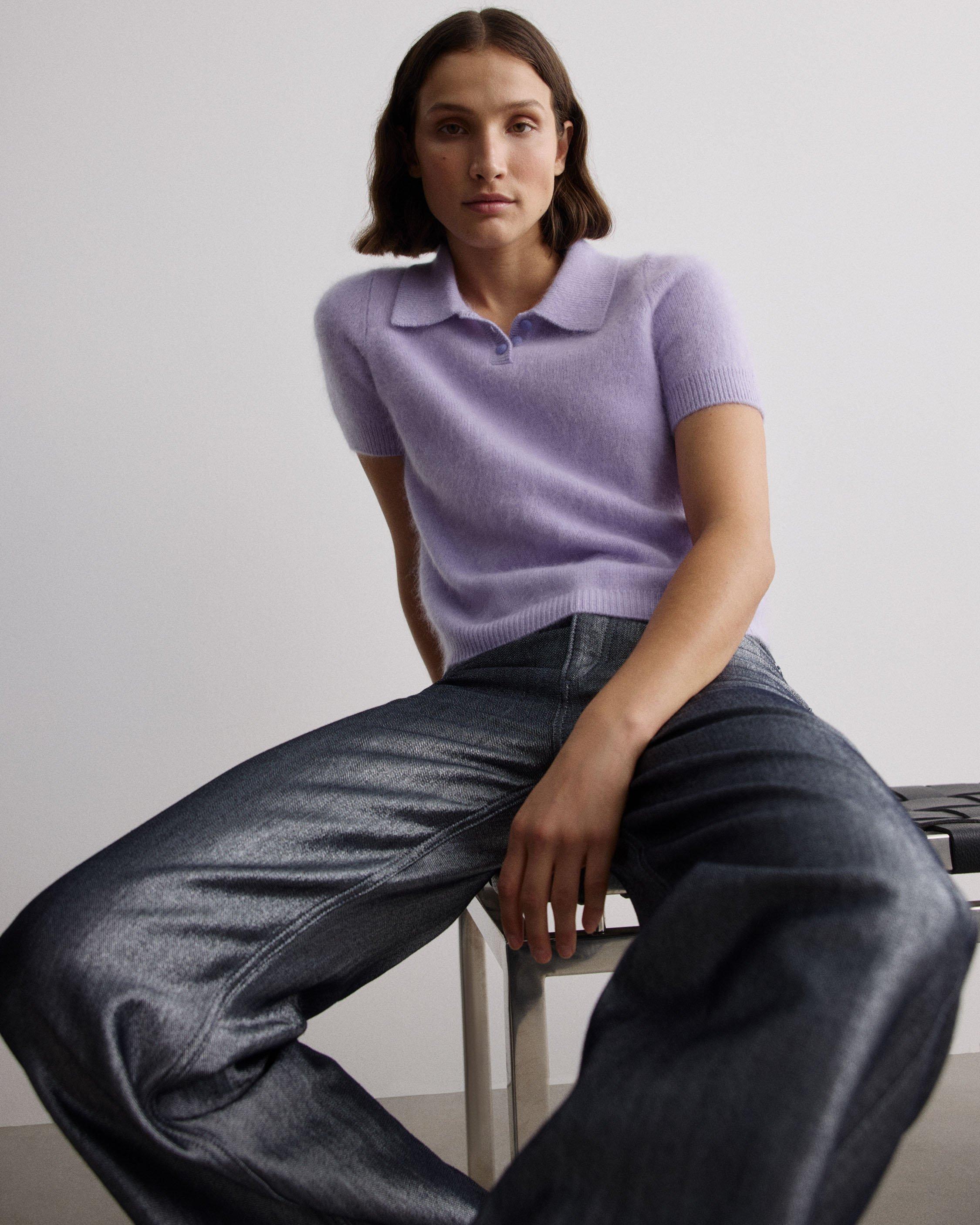 Jada Brushed Cashmere Polo image number 7