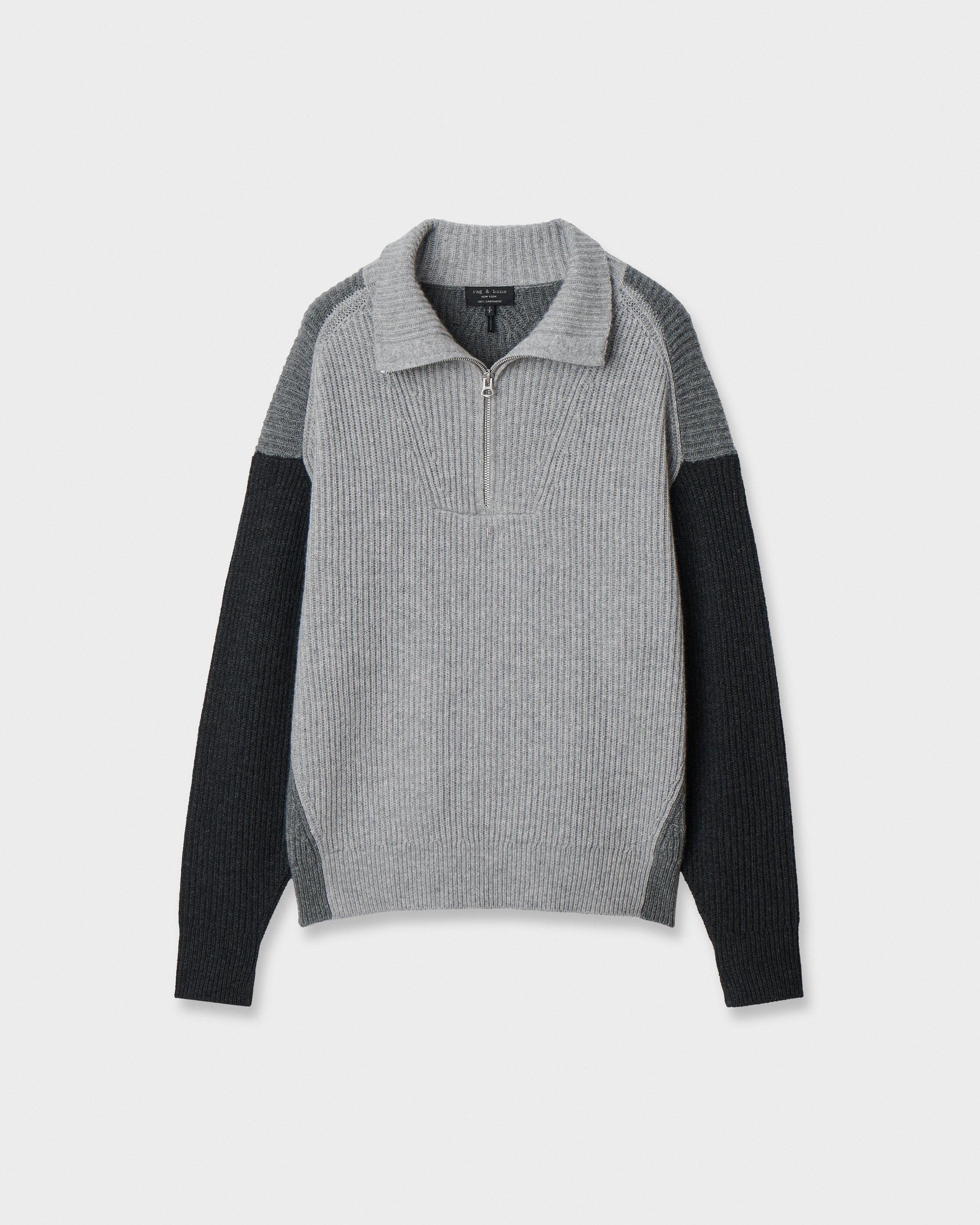 Gigi Cashmere Colorblock Half-Zip image number 2