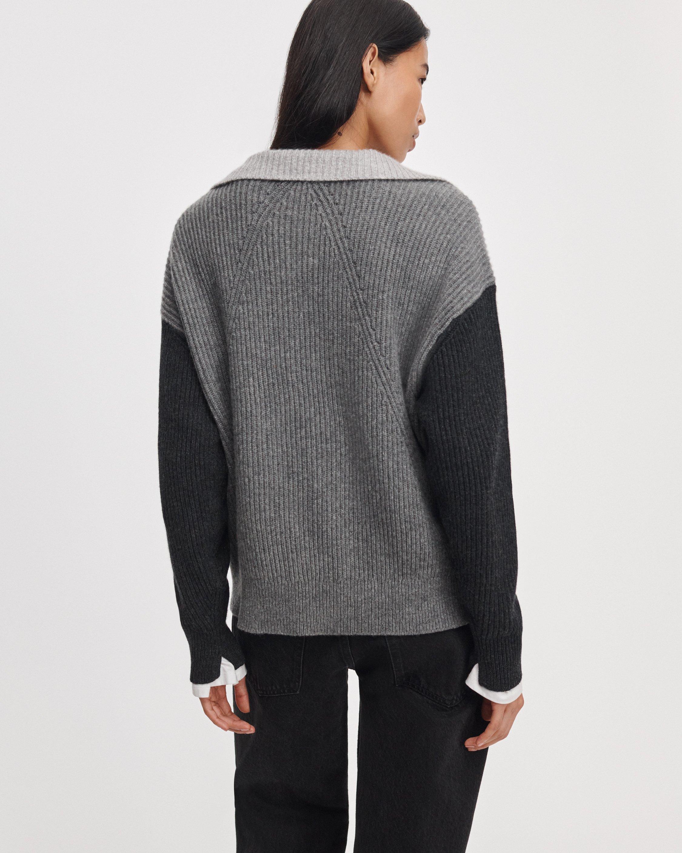 Gigi Cashmere Colorblock Half-Zip image number 5