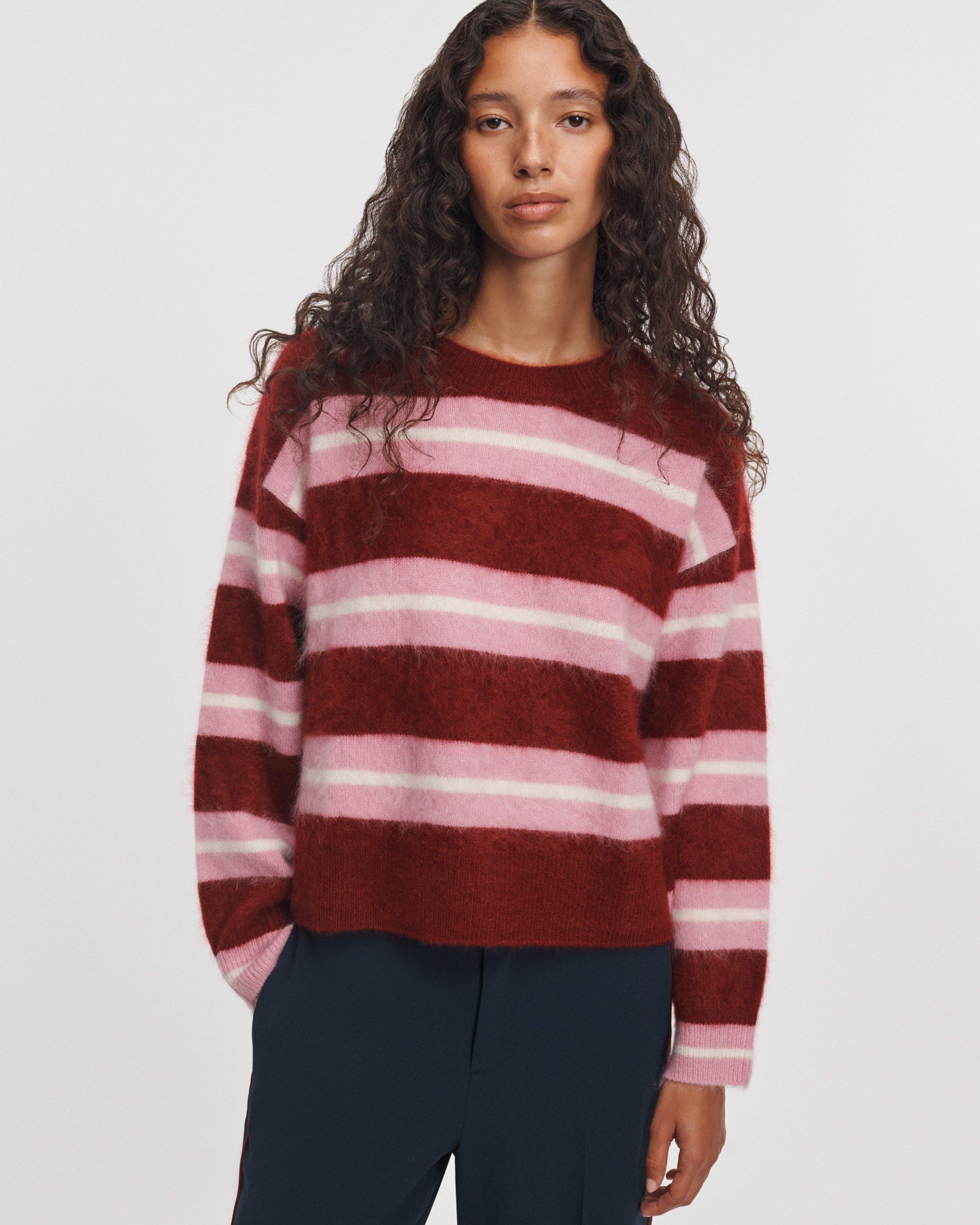 Jada Brushed Cashmere Striped Crewneck image number 1