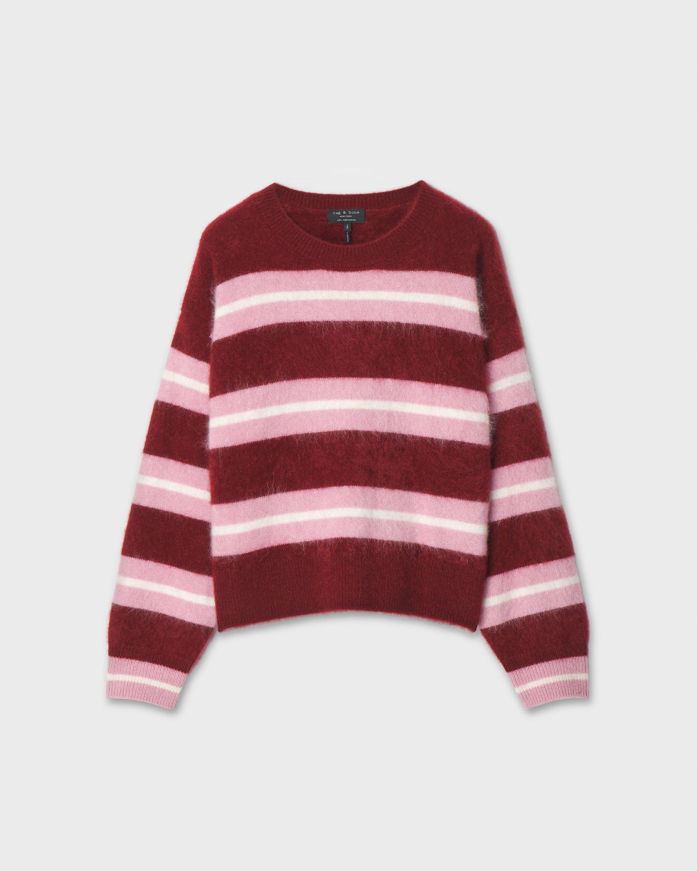 Jada Brushed Cashmere Striped Crewneck image number 2