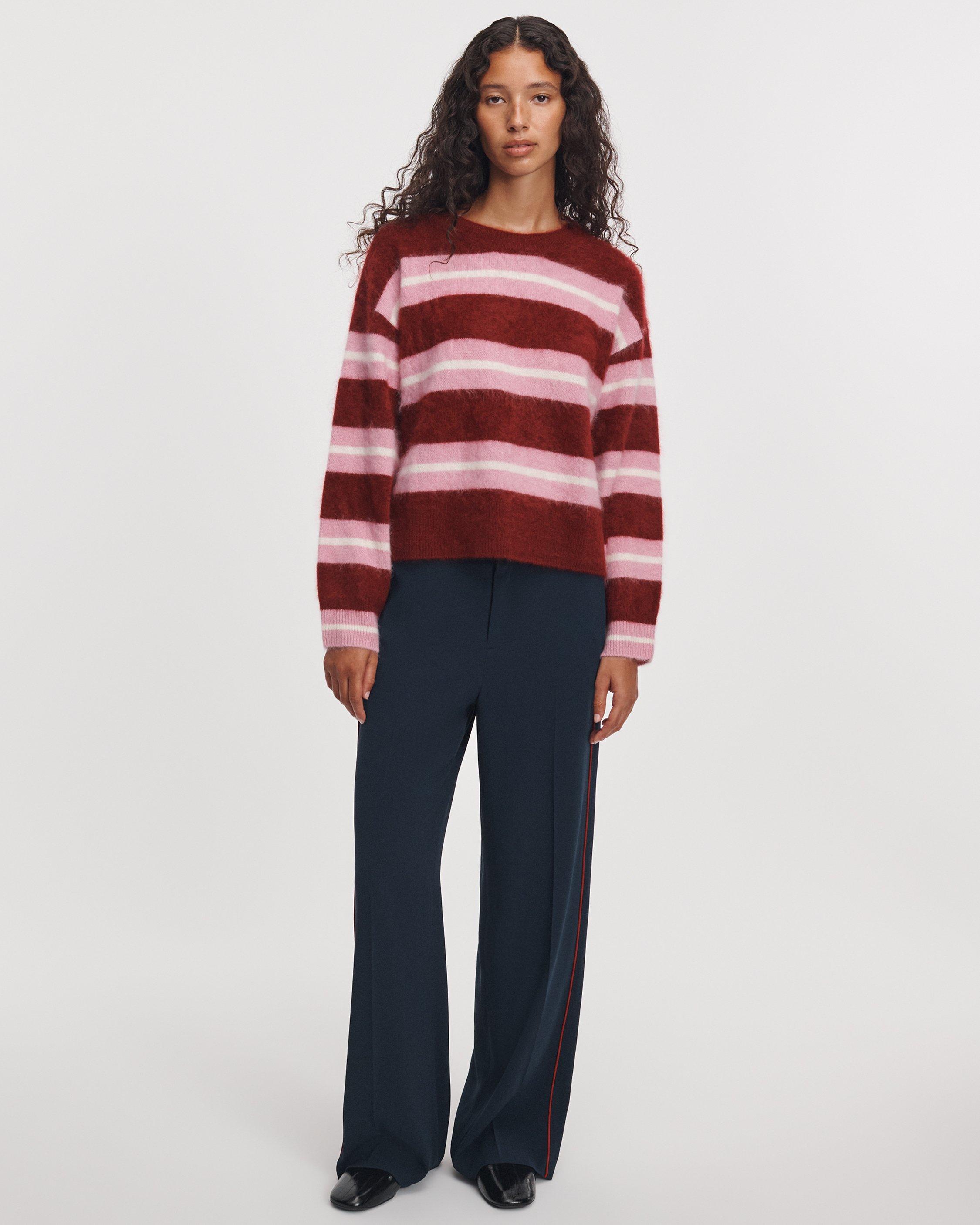 Jada Brushed Cashmere Striped Crewneck image number 3