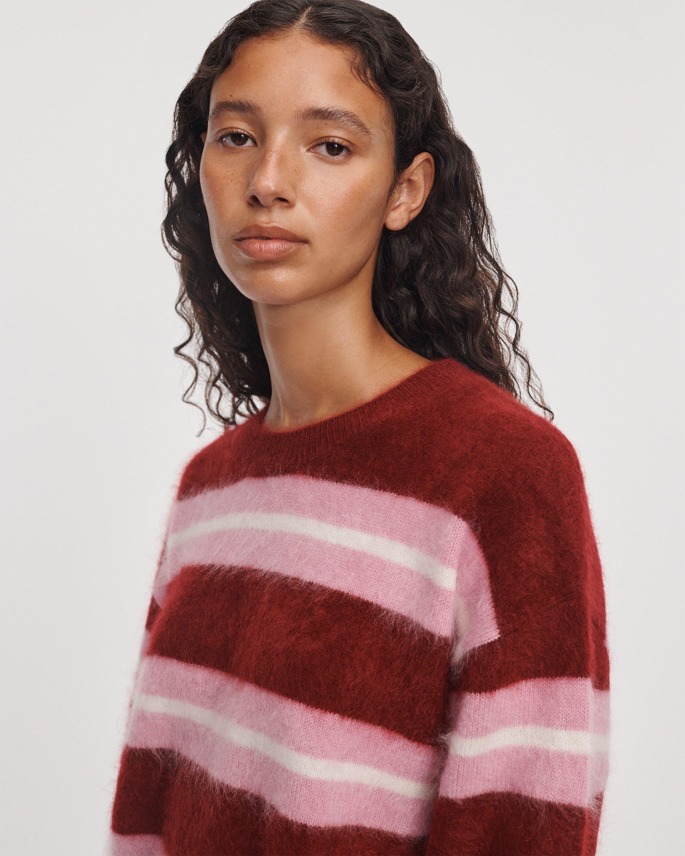 Jada Brushed Cashmere Striped Crewneck image number 4